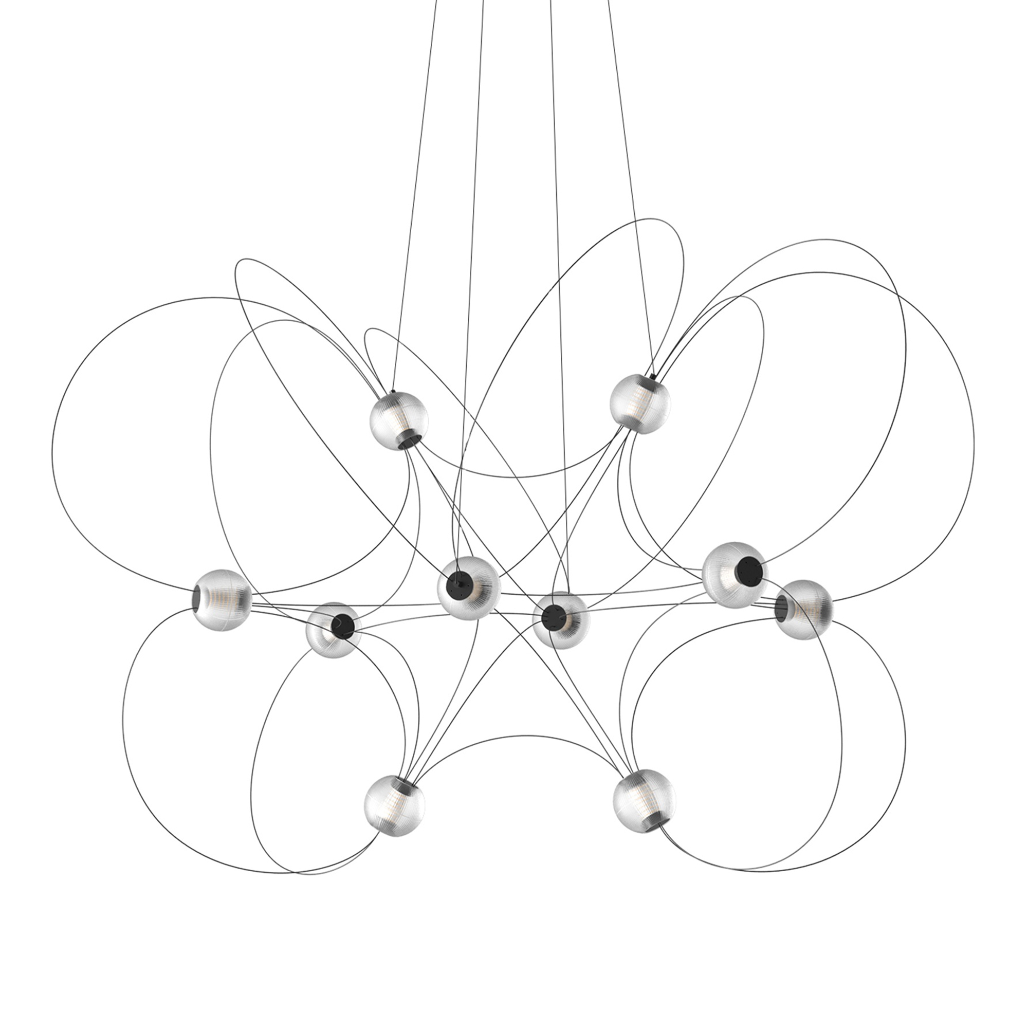 DCWéditions - Munari 10 Pendant lamp Mountable H82 cm – Black - Pendellampor - Lutz Pankow - Svart | Belysning - Taklampor - Pendellampor | Möbelexperten