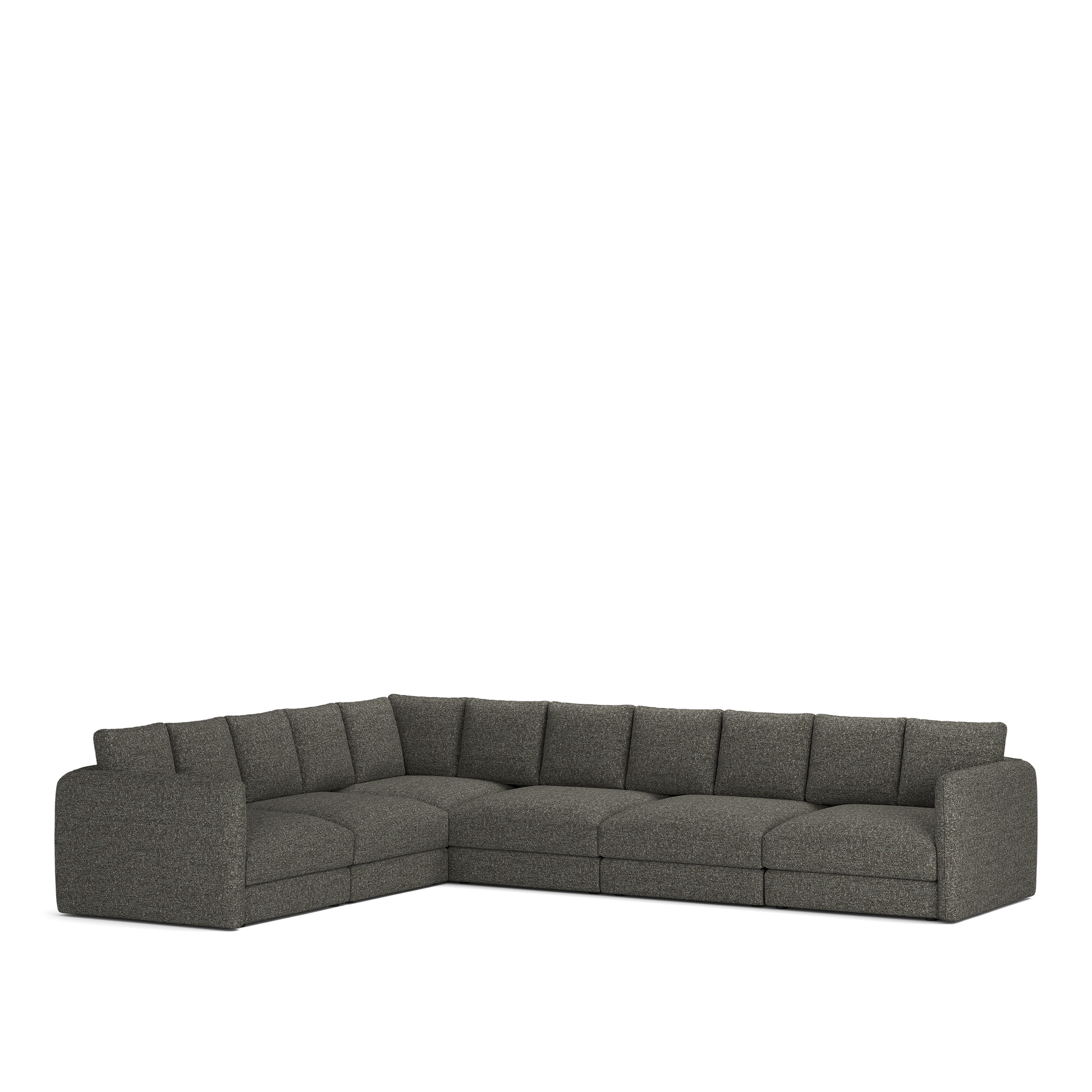 NOGA - Pavarotti 6-Seater Corner, Fixed Cover, Cushion Variant 02, Lucinasco 06 - Soffor - Svart