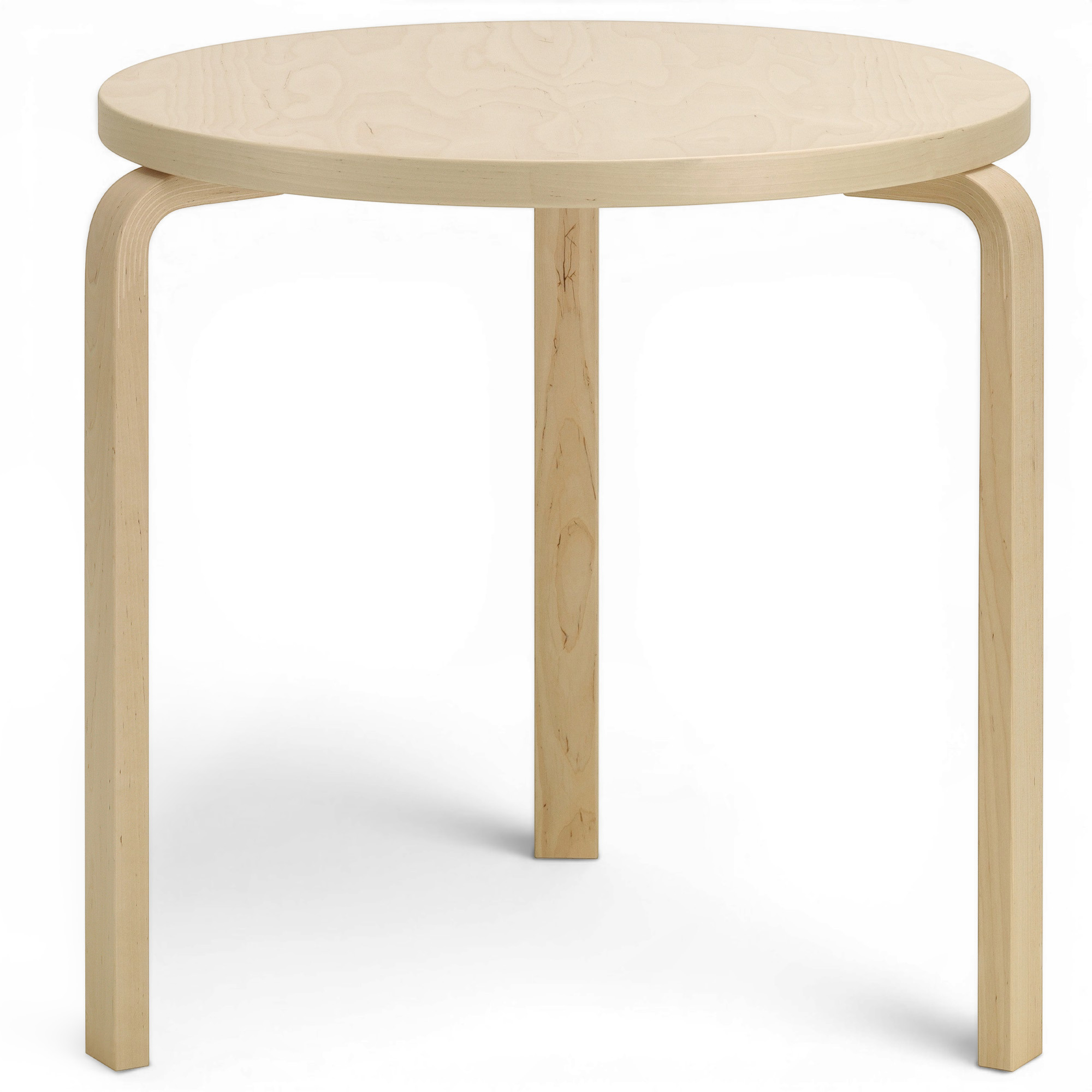 Artek - Aalto Bord 90B, Bj&ouml;rkfan&eacute;r, Klarlackad - Matbord - Alvar Aalto - Tr&auml;f&auml;rgad - Tr&auml;