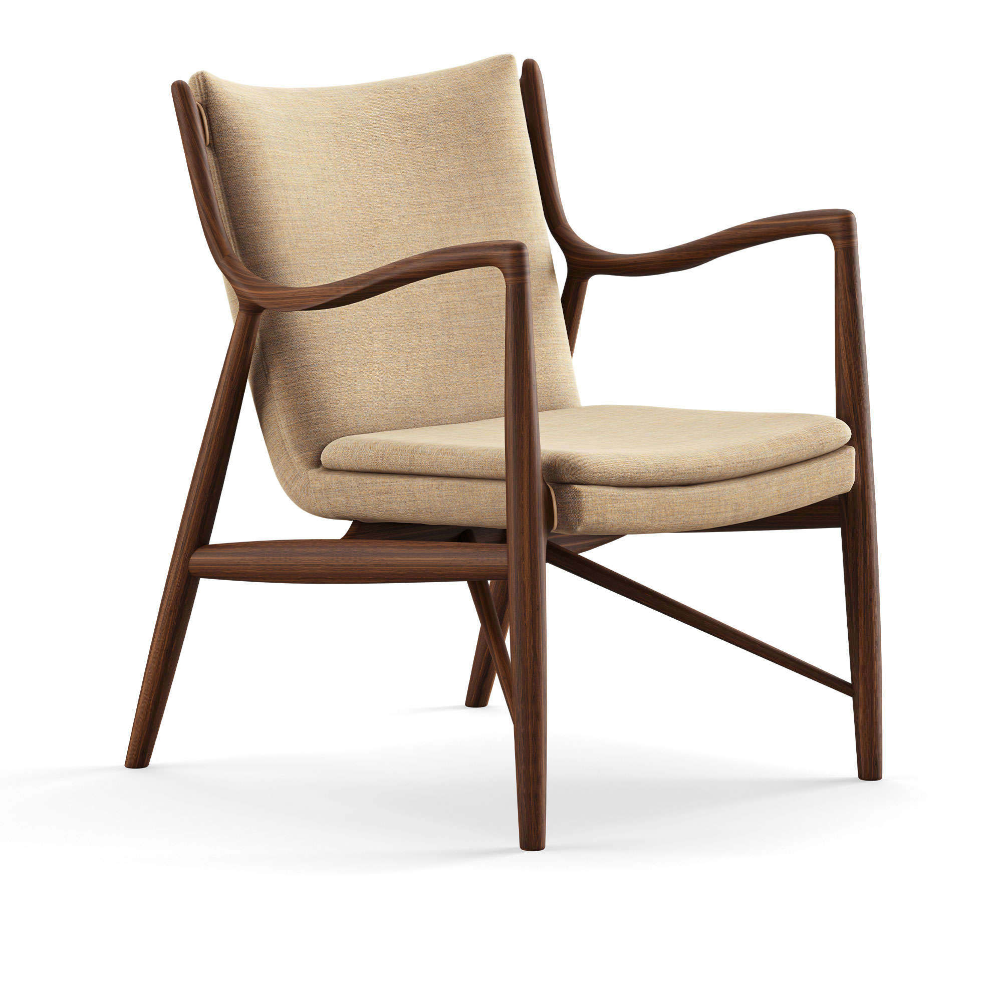 House of Finn Juhl - 45 Chair, Walnut, Cat. 1 Remix 242 - Fåtöljer - Finn Juhl - Beige,Träfärgad - Trä/Textilmaterial