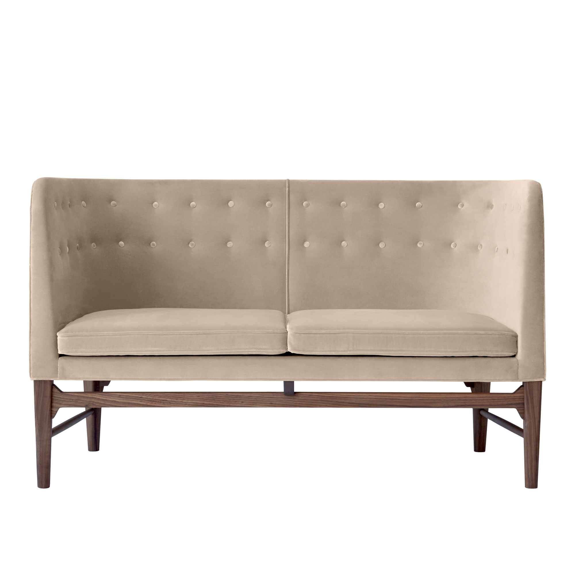 &Tradition - Mayor AJ6 - Fabric cat.2 - Velvet 14 Pearl - Oiled Walnut - Soffor - designer_arne_jacobsen