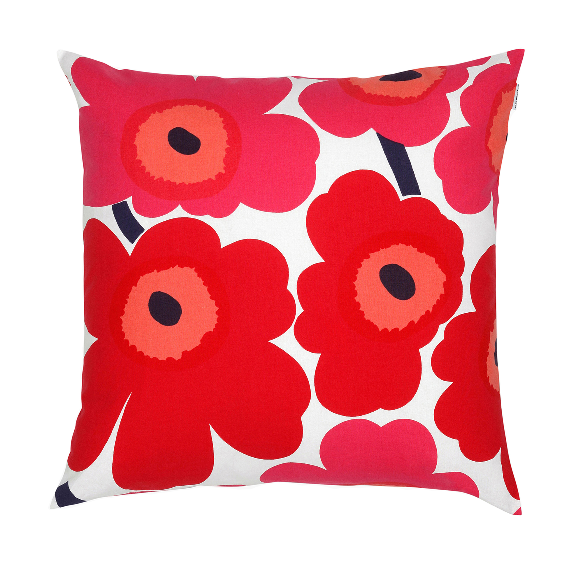 Marimekko - Pieni Unikko Pillow.c 50x50cm White Red - Prydnadskuddar och kuddfodral - Maija Isola | Textilier - Plädar Och Prydnadskuddar - Prydnadskuddar Och Kuddfodral | Möbelexperten