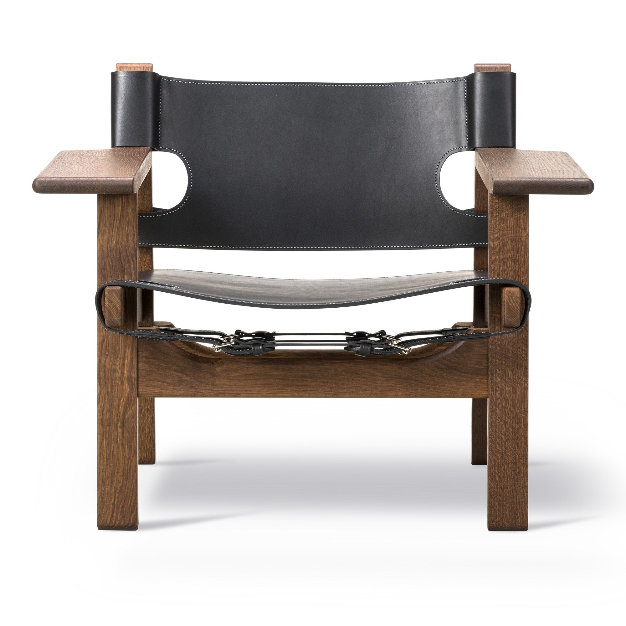 Fredericia Furniture - The Spanish Chair, Rökt ek, Svart läder - Fåtöljer - Børge Mogensen - Svart - Läder/Trä | Möbler - Fåtöljer Och Puffar - Fåtöljer | Möbelexperten