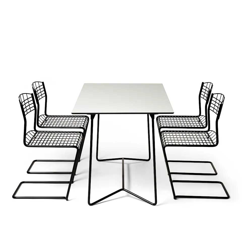 High Tech matgrupp bord 110x70cm & 4 stolar