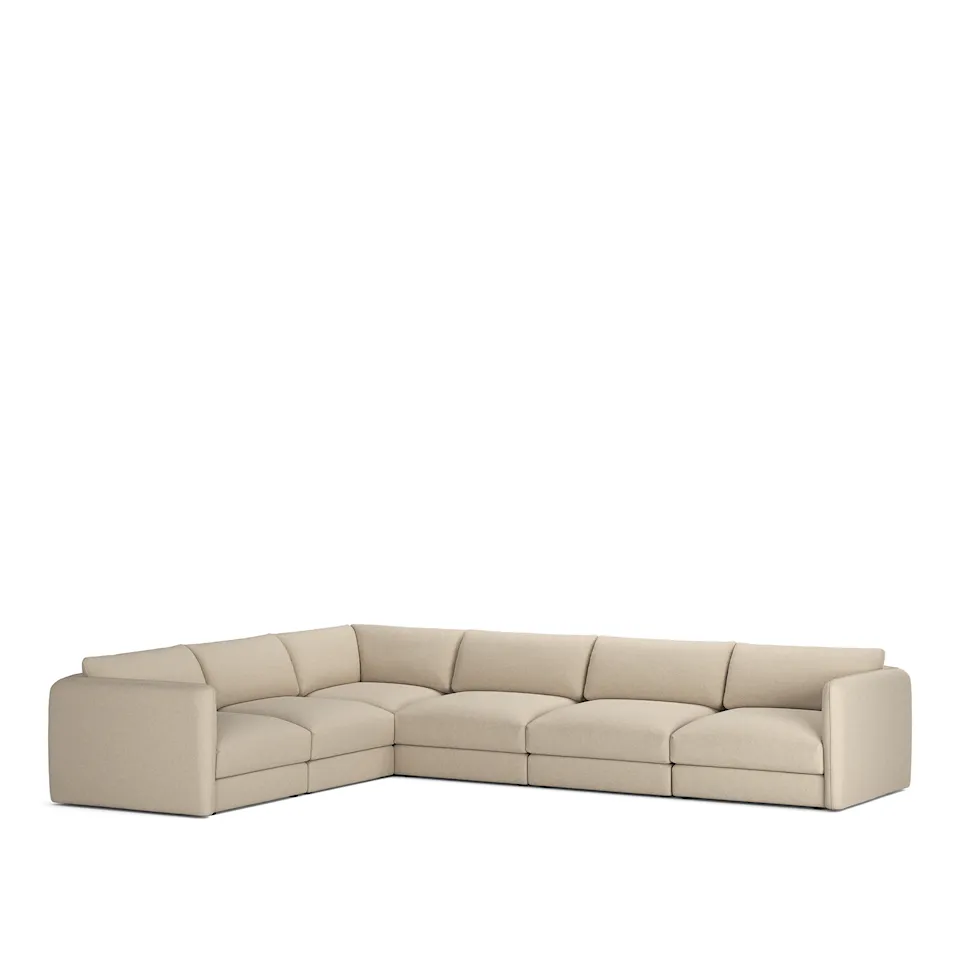 Pavarotti 6-Seater Corner, Fixed Cover, Cushion Variant 03, Lario 107