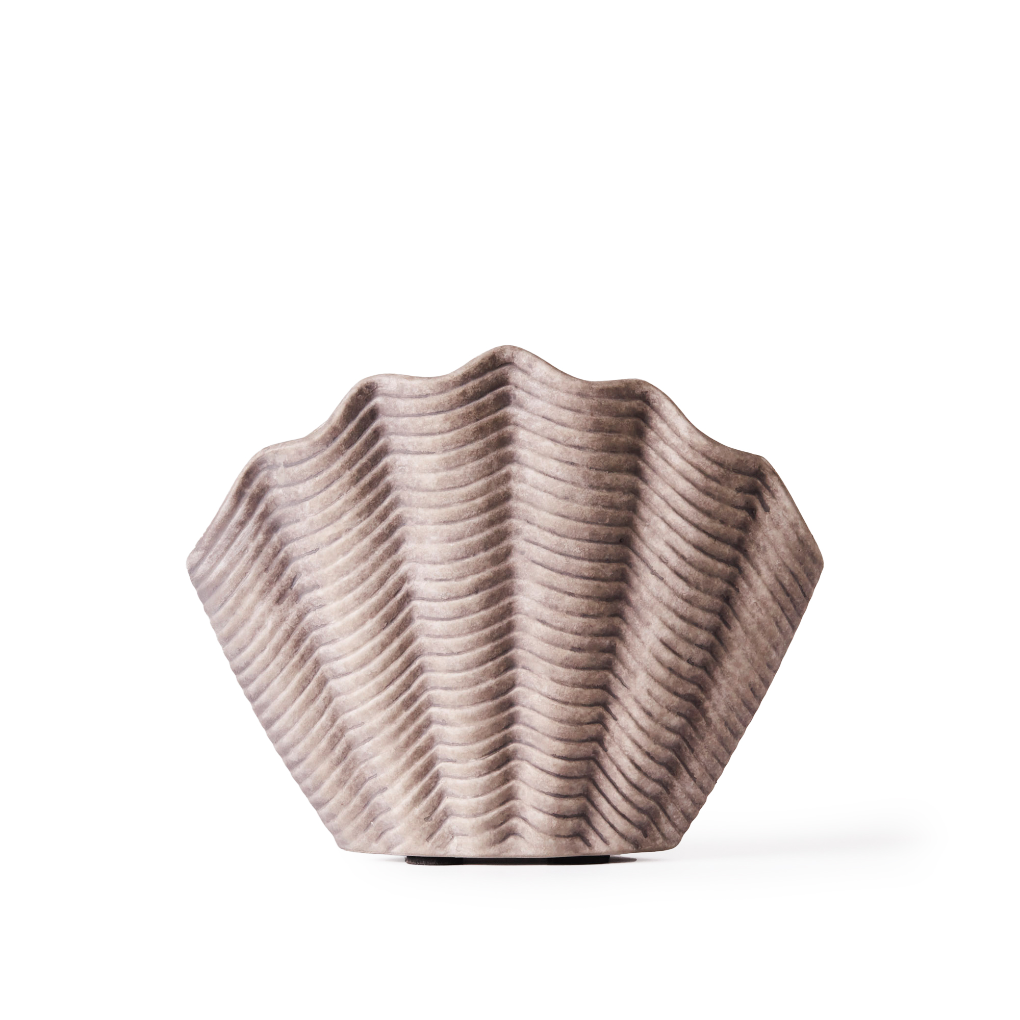 Dusty Deco - Concha Vase Fluted Grey Medium Fluted Grey - Vaser - Edin & Lina Kjellvertz - Grå