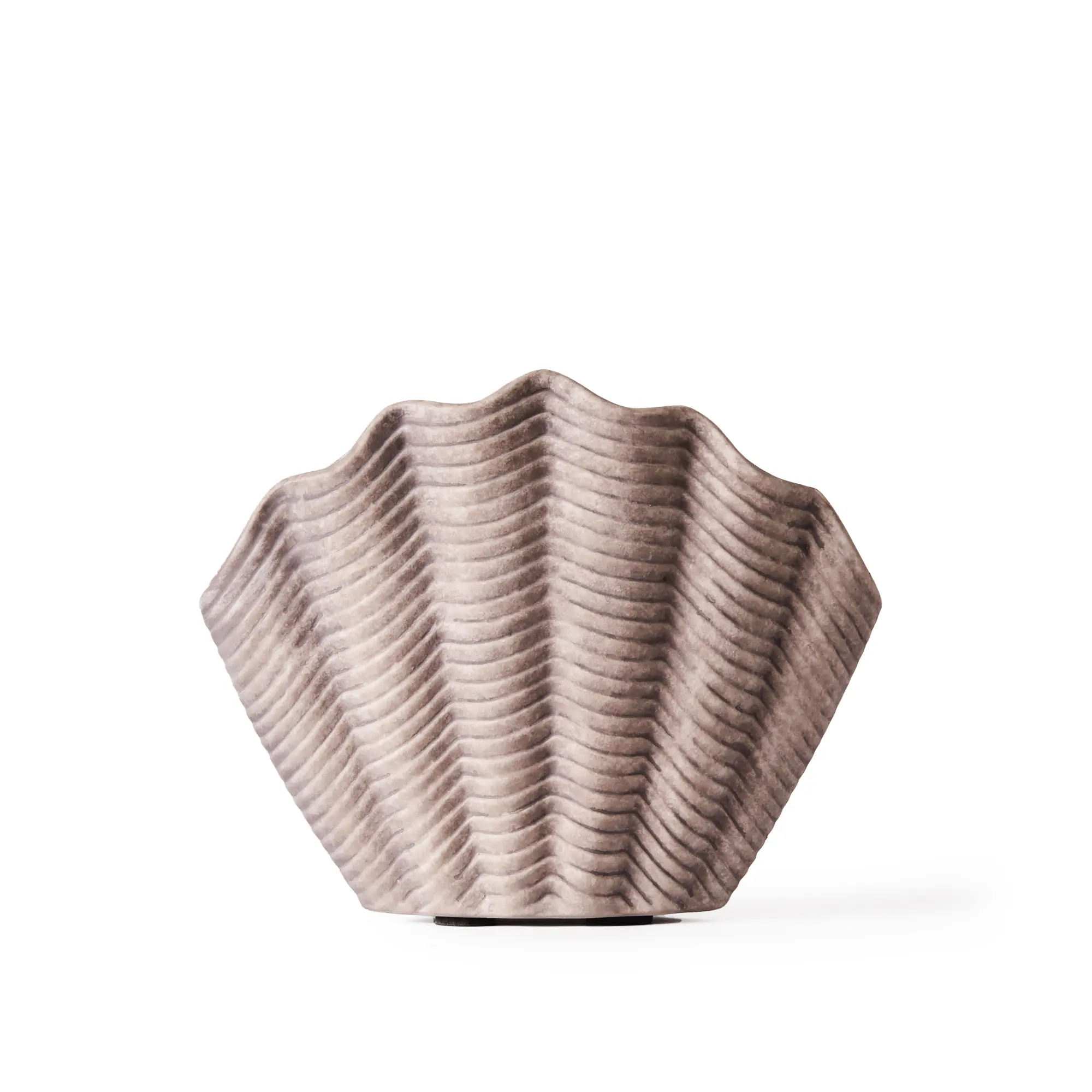 Concha Vase Fluted Grey