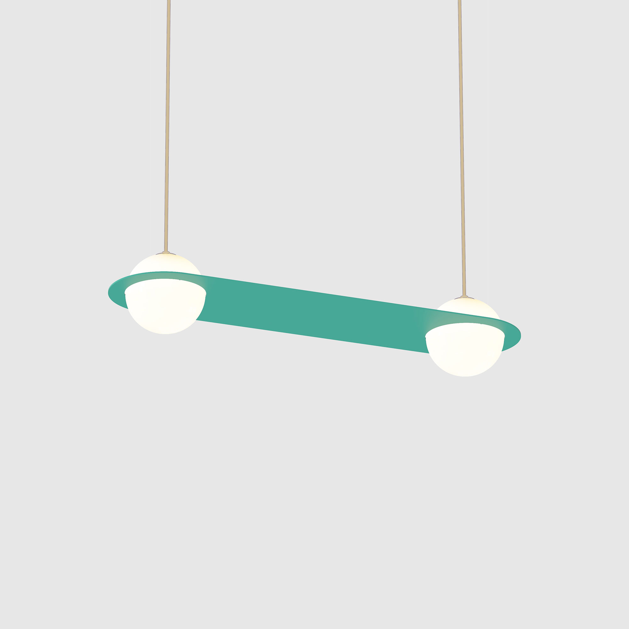 Lambert & Fils - Laurent 03, Angle, Turquoise frame, Sand wires, Black canopy - Pendellampor - Blå