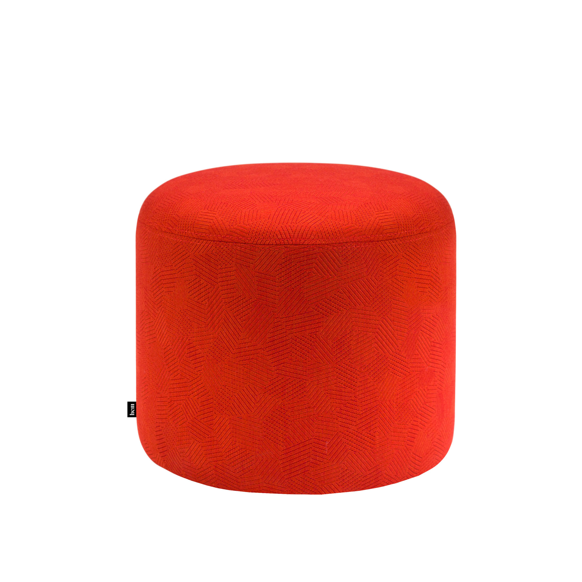 HEM - Bon Pouf Round - Flame - Sittpuffar - Sabine Marcelis - Röd - Trä/Syntetiskt/Skum/Ull