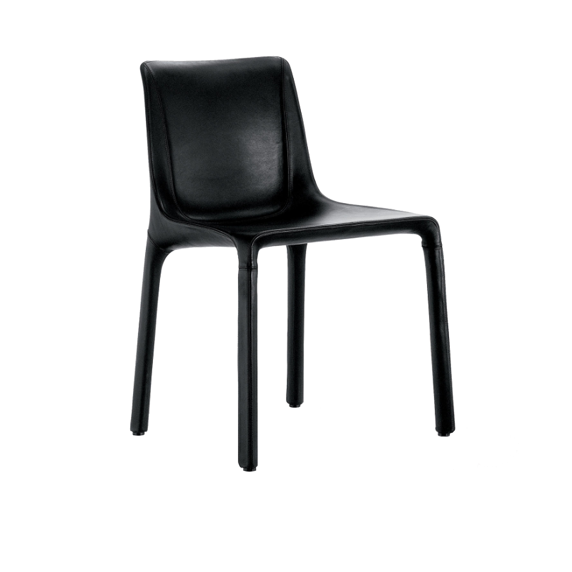 Poliform - Manta stol S42P, Leather S 08 Nero - Spisestoler - Rodrigo Torres - Flerfarget - Lær/Metall/Syntetisk
