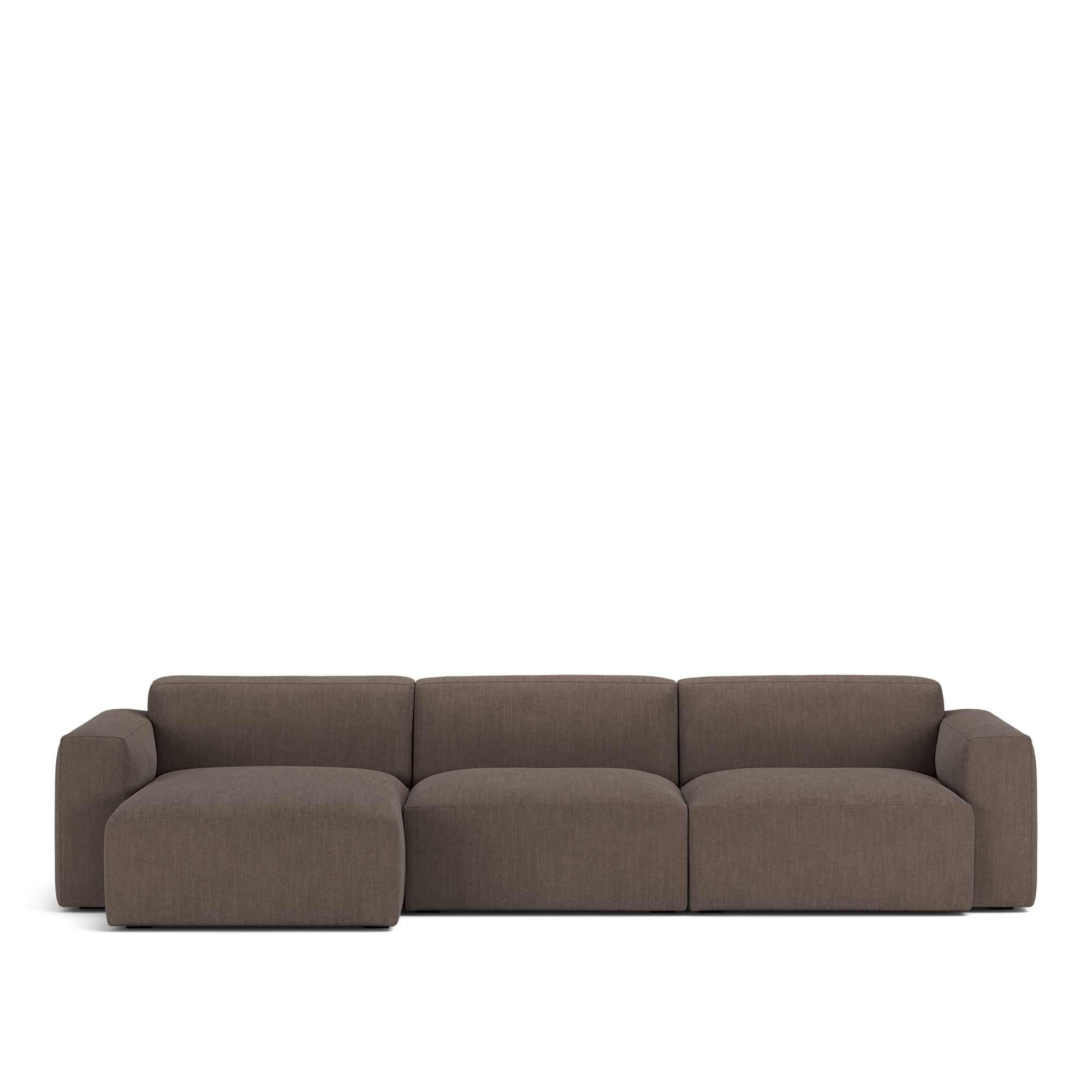 NOGA - Brick 3-Seater Chaise Lounge Left Shadow Dark Brown Removable Upholstery - Soffor - Brun