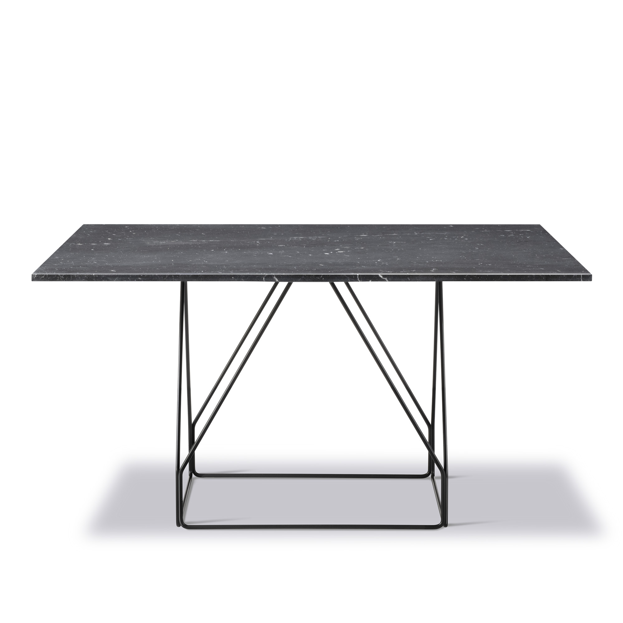 Fredericia Furniture - JG Table - 140x140 cm - Black Marquina - Black lacquer - Matbord - Jørgen Gammelgaard