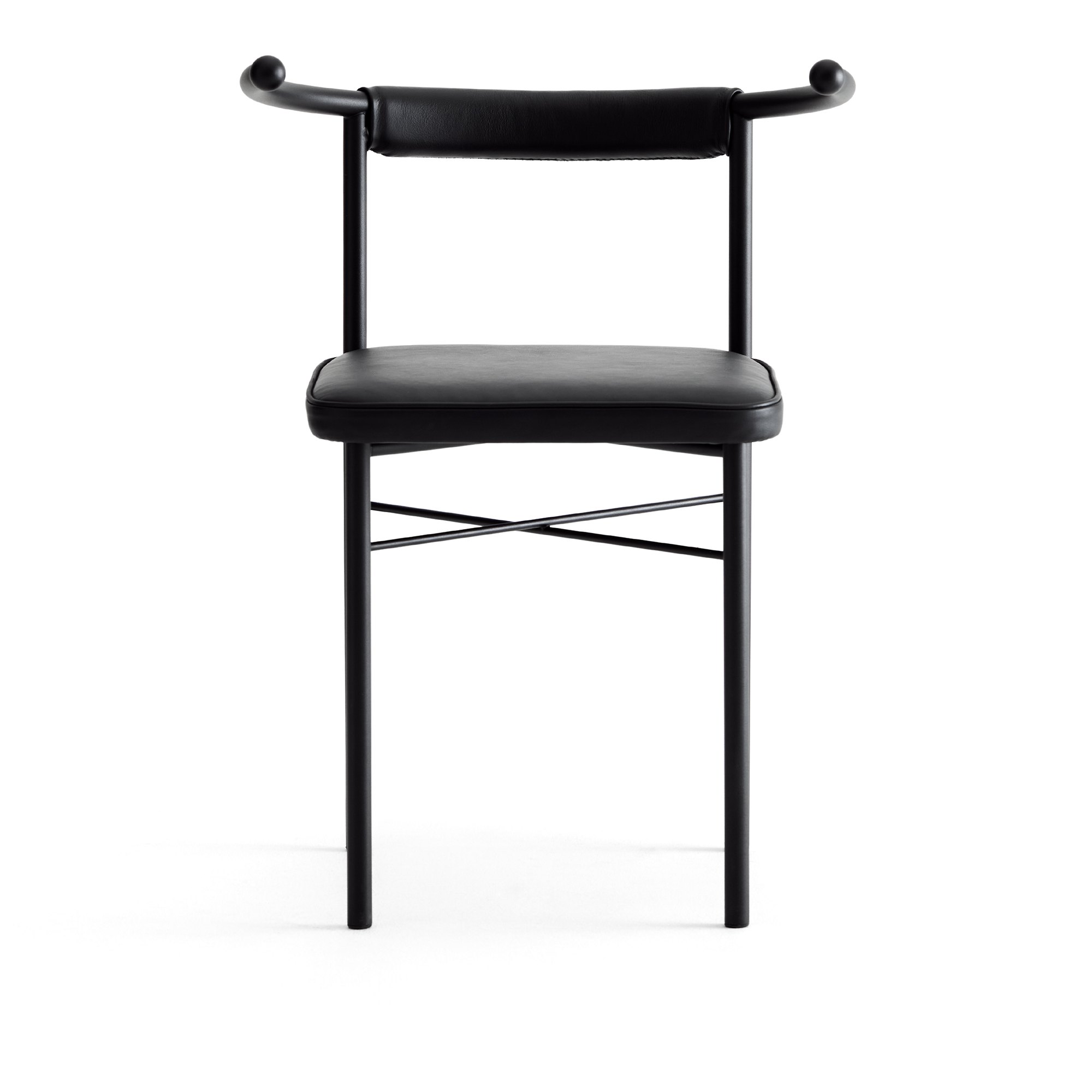 ingridsdotter - point chair black - matstolar - jonas bohlin - svart - läder/metall/ull