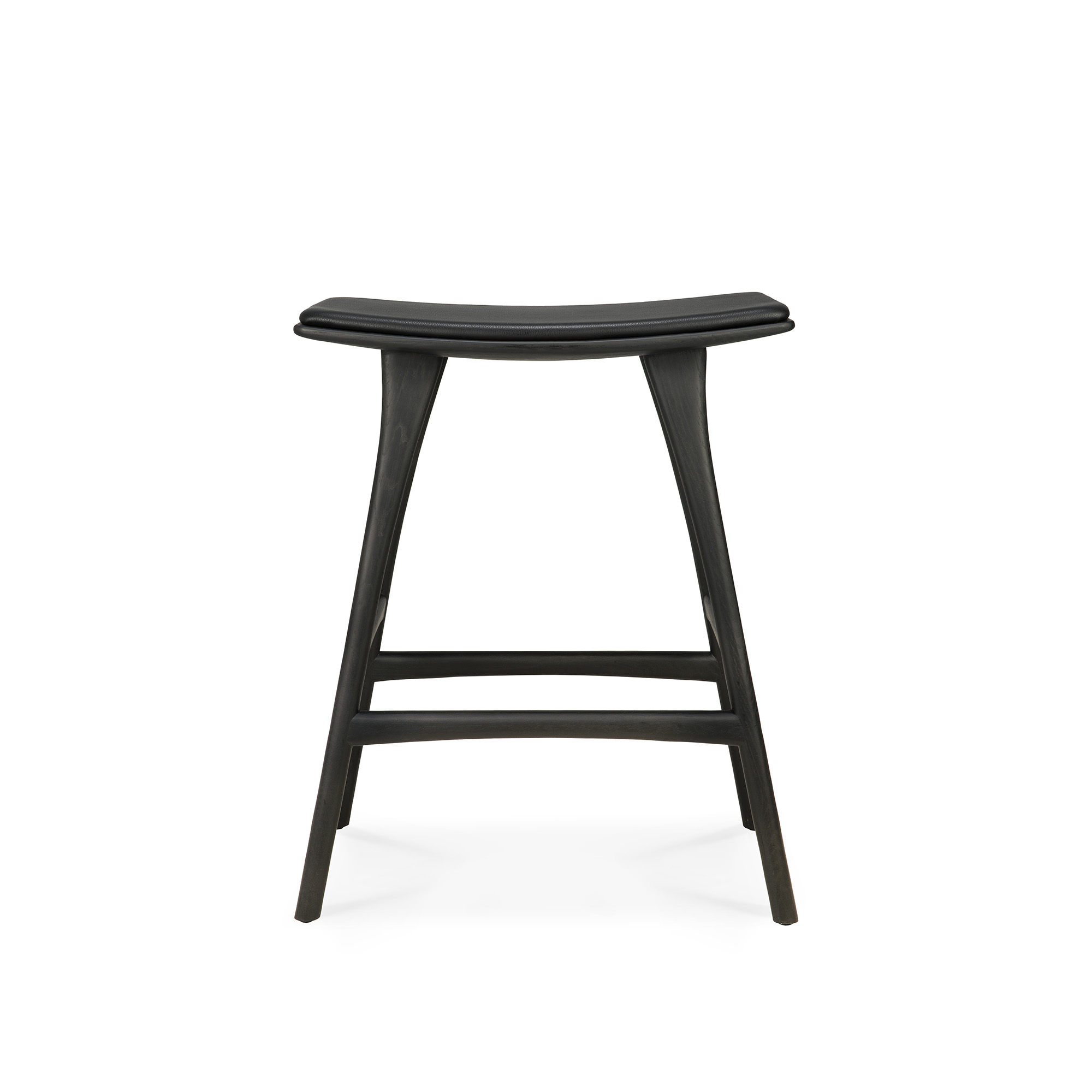 Ethnicraft, Osso Barstol Lav Svartlakkert eik/Black leather