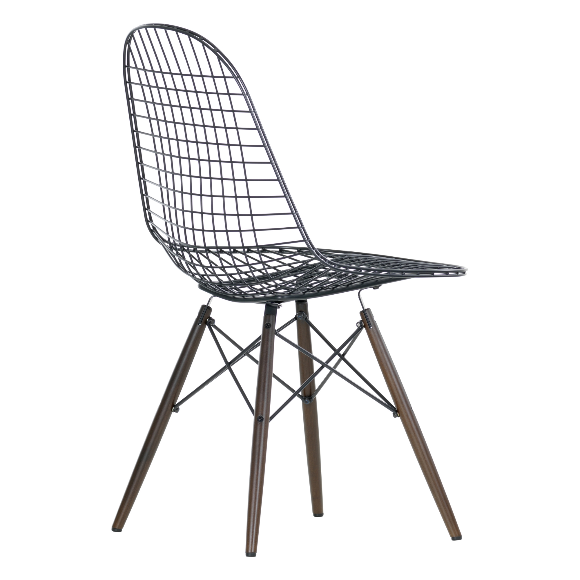 Vitra - Wire Chair DKW, Dark Maple - Matstolar - Charles & Ray Eames - Svart - Metall/Trä