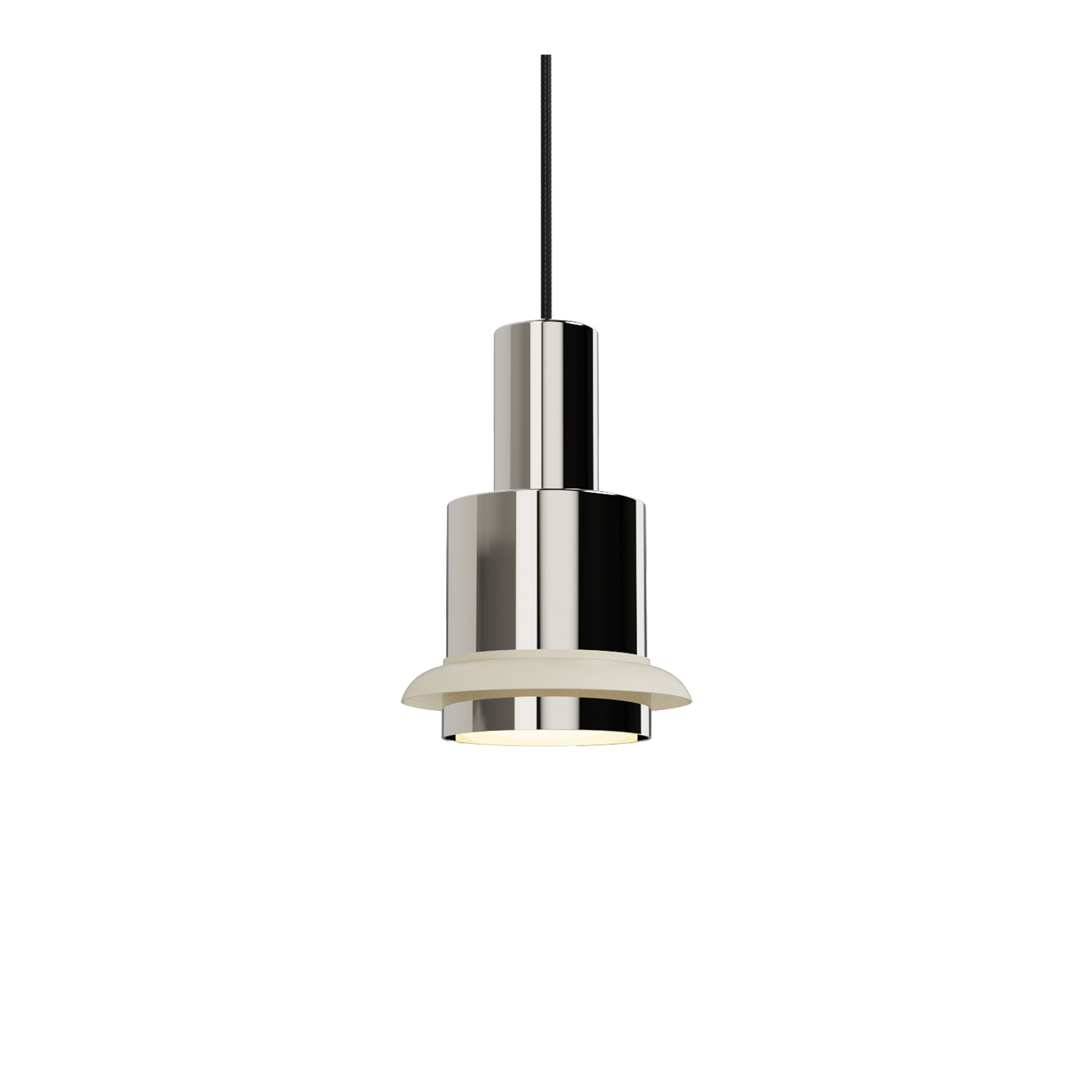 DCWéditions - Chaumont 150 Pendant lamp Ø15 cm H22 cm – Nickel & White - Pendellampor - Marc Held - Vit | Belysning - Taklampor - Pendellampor | Möbelexperten
