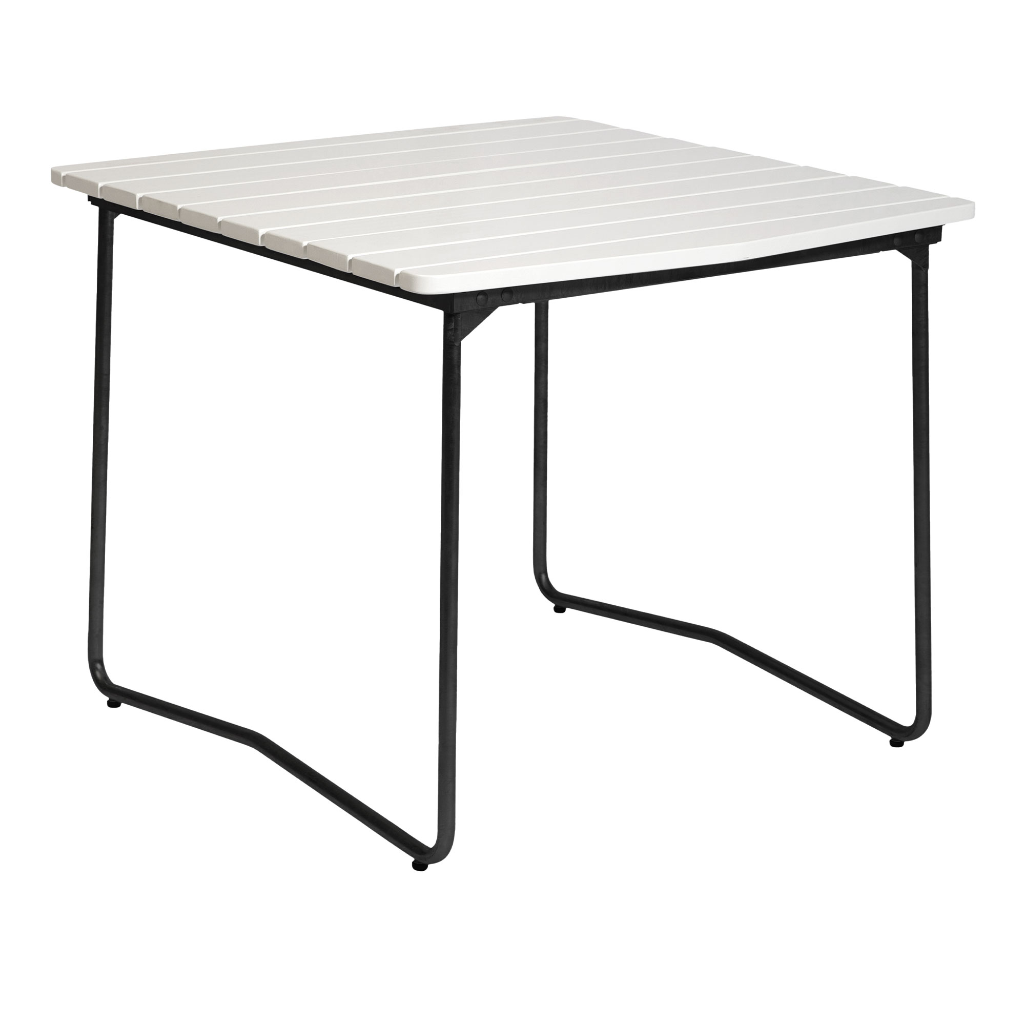Grythyttan Stålmöbler - Bord B31 84 cm Svart stativ Vitlackerad ek - Matbord utomhus | Utemöbler - Utebord - Matbord Utomhus | Möbelexperten