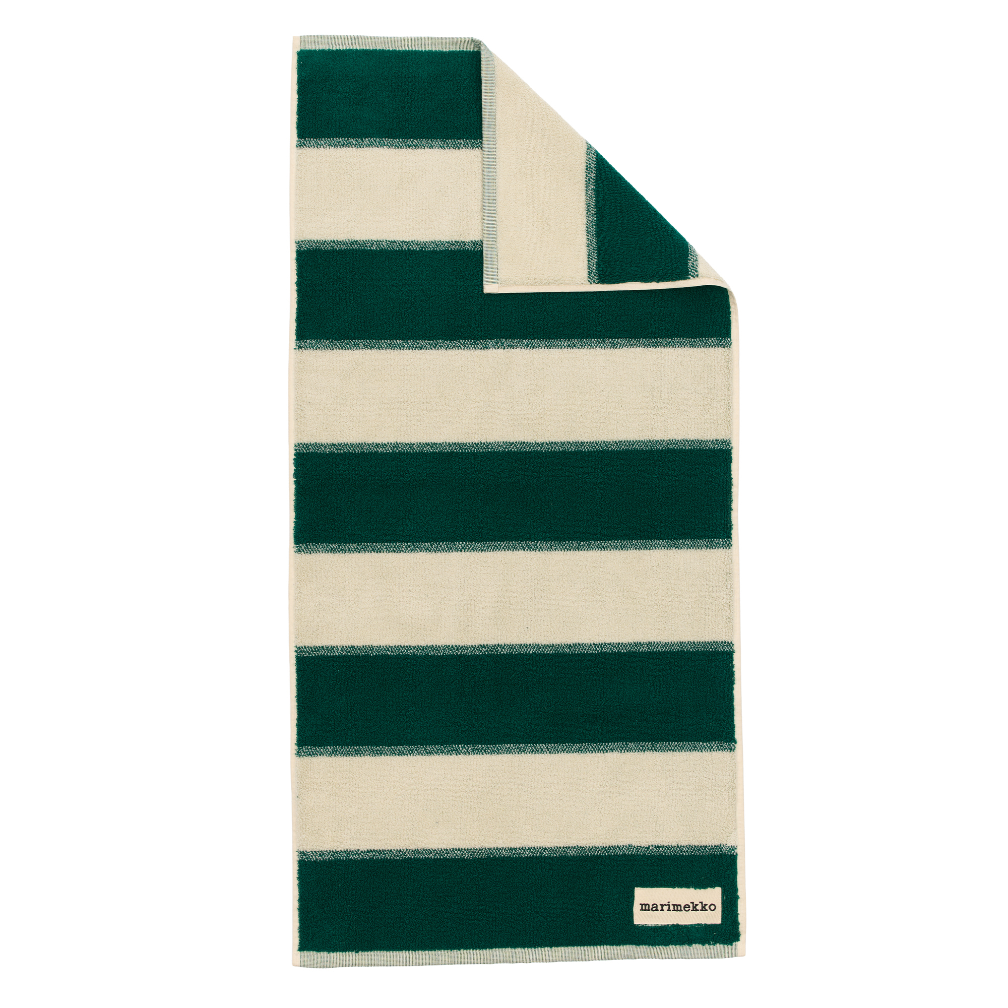Marimekko - Galleria Hand Towel 50 x 100 Emerald, Melon - Handdukar och badlakan - Vuokko Eskolin-Nurmesniemi | Textilier - Badrumstextilier - Handdukar Och Badlakan | Möbelexperten
