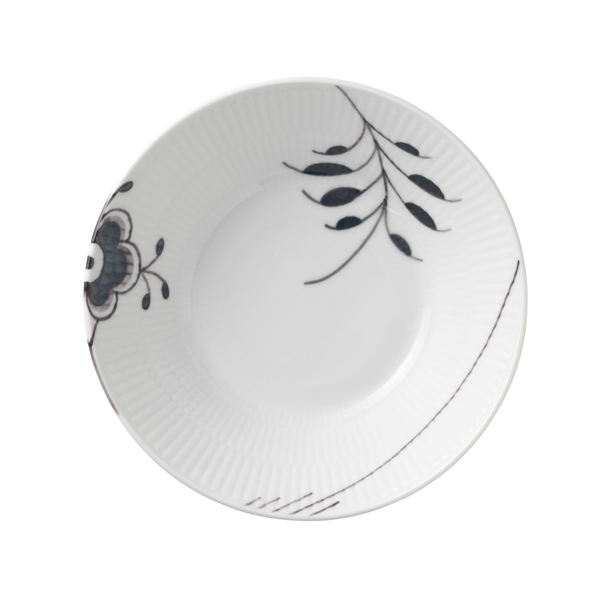 Bilde av Black Fluted Mega dyp tallerken Ø 17 cm