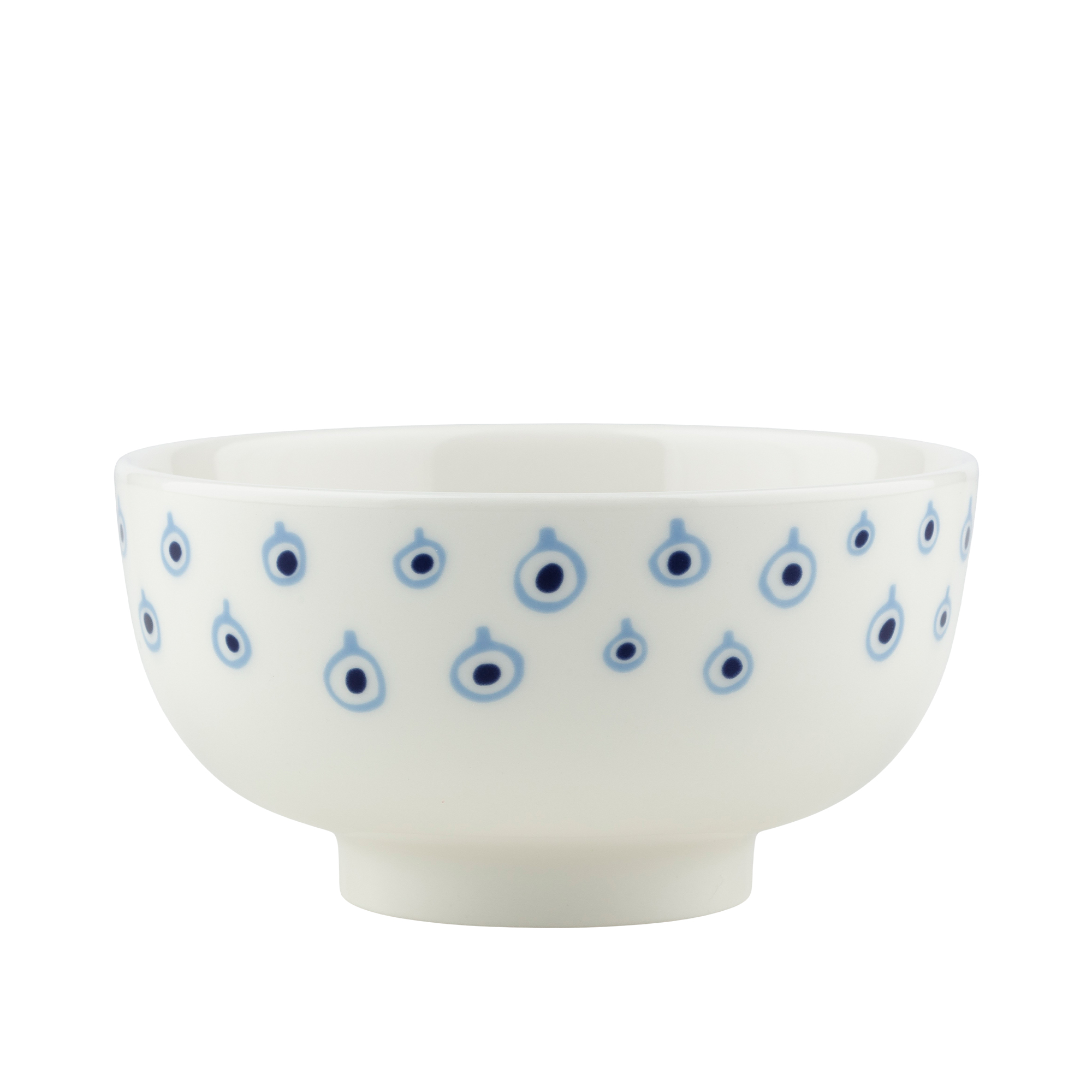 Marimekko - MUSTA TAMMA BOWL 3DL, off white, orange red, lt.blue - Soppsk&aring;lar - R&ouml;d,Vit,Bl&aring;
