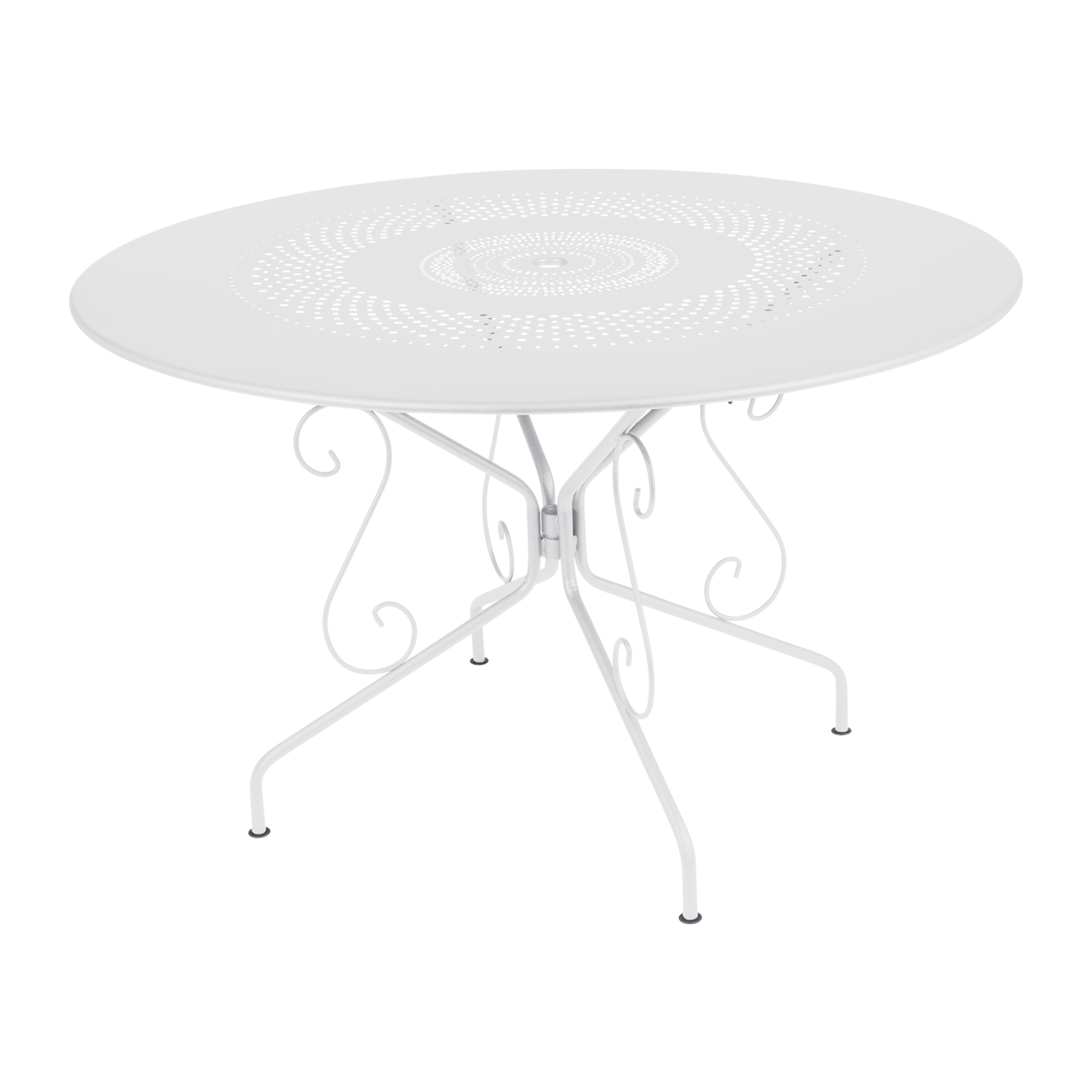 Fermob - Montmartre Table Ø 117 cm, Cotton White - Matbord utomhus - Vit - Metall