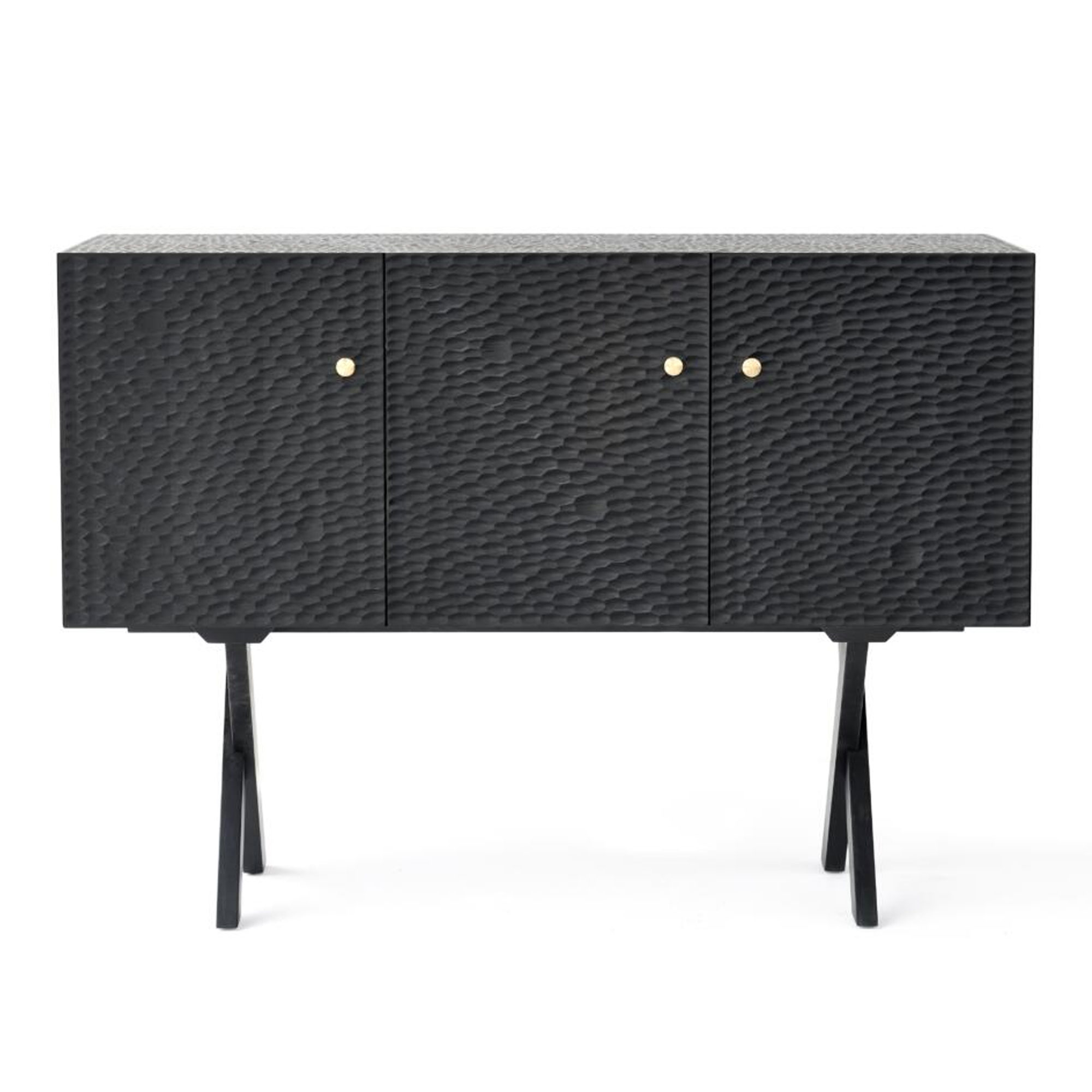 Zanat - Touch Sideboard, 3 doors/Massivt tr&auml;, Svartbetsad l&ouml;nn 129 cm - Sk&auml;nkar och sideboards - Studioilse - Svart - Tr&auml;