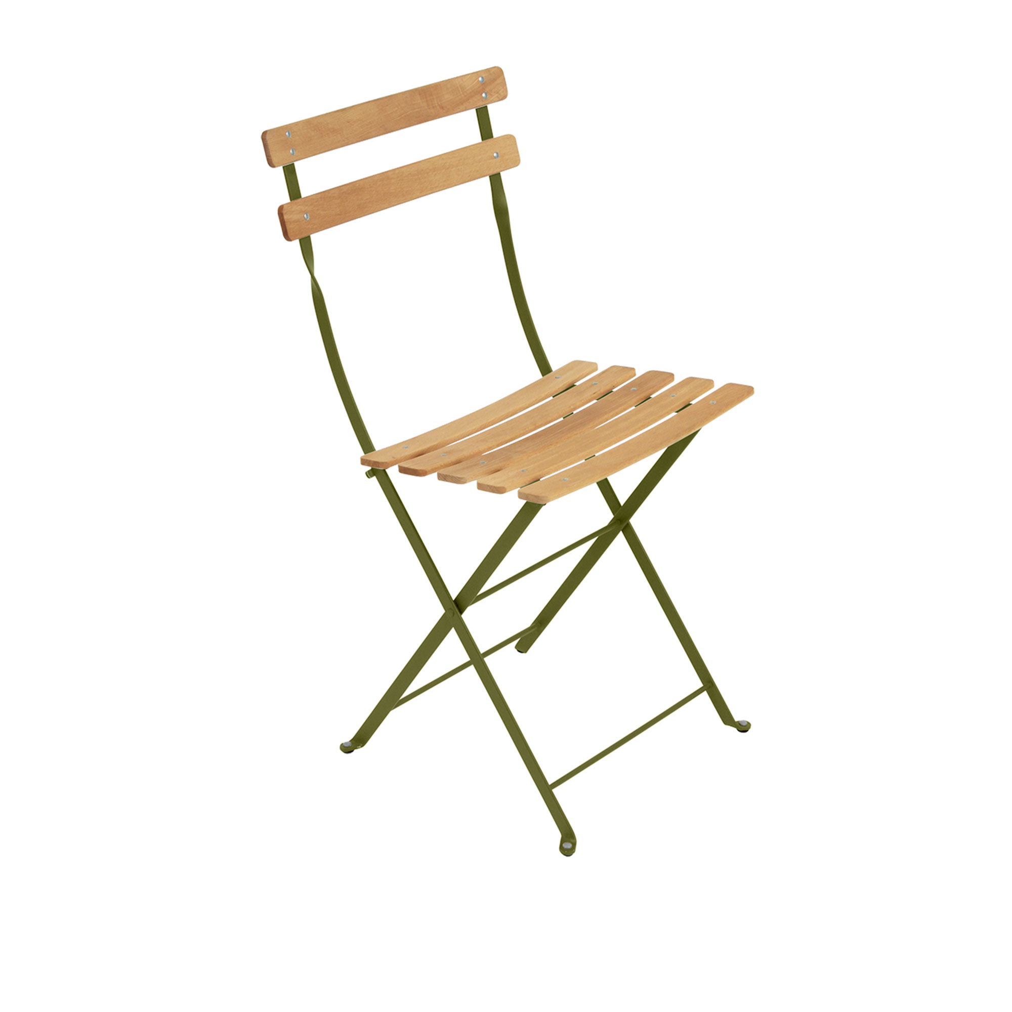 Fermob - Bistro Natural Chair, Pesto - Hagestoler - Grønn - Metall/Tre