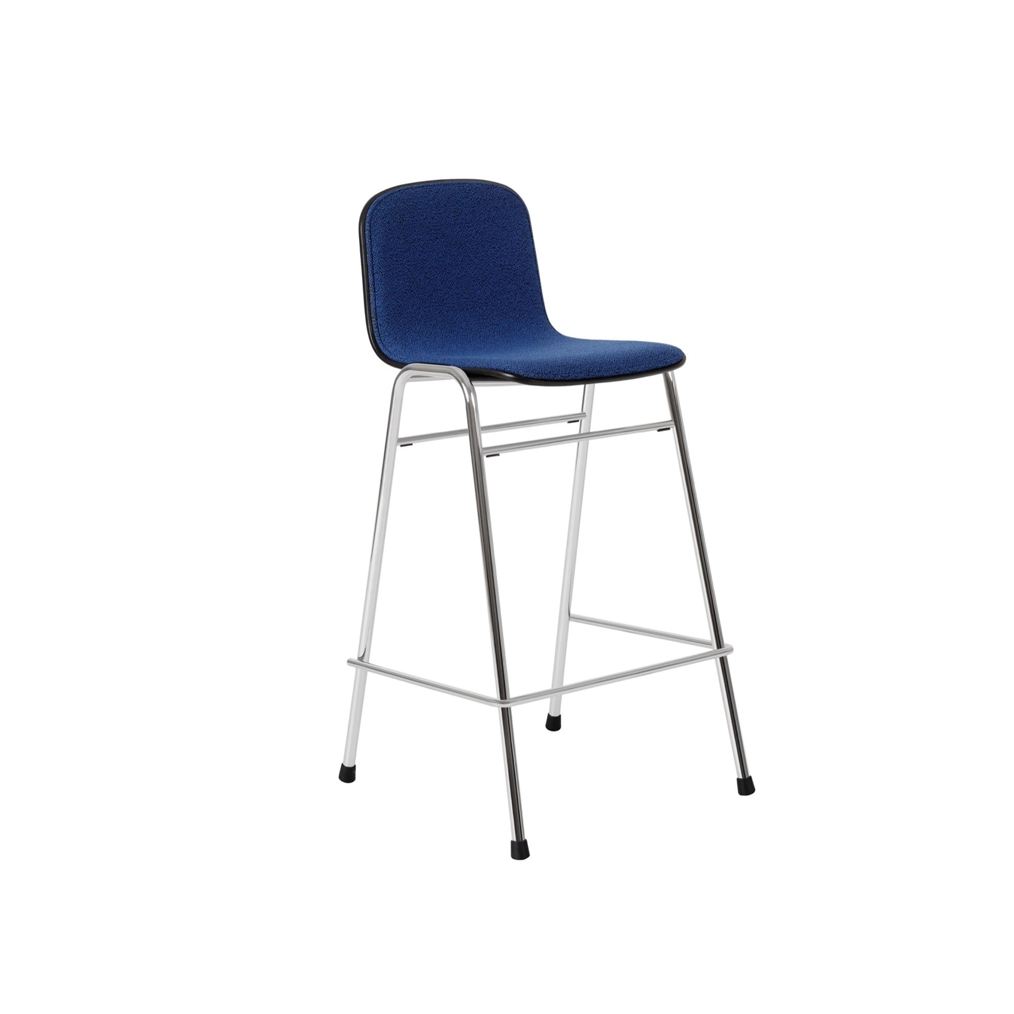 HEM - Touchwood Counter Chair - Cobalt/Chrome - Barstolar & barpallar - Lars Beller Fjetland - Silver,Blå - Metall/Trä/Syntetiskt/Ull