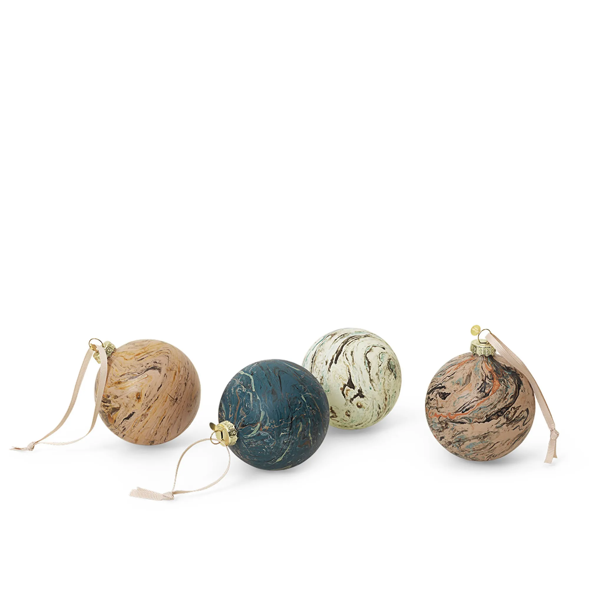 Marble Mixed julgranskulor 4-pack
