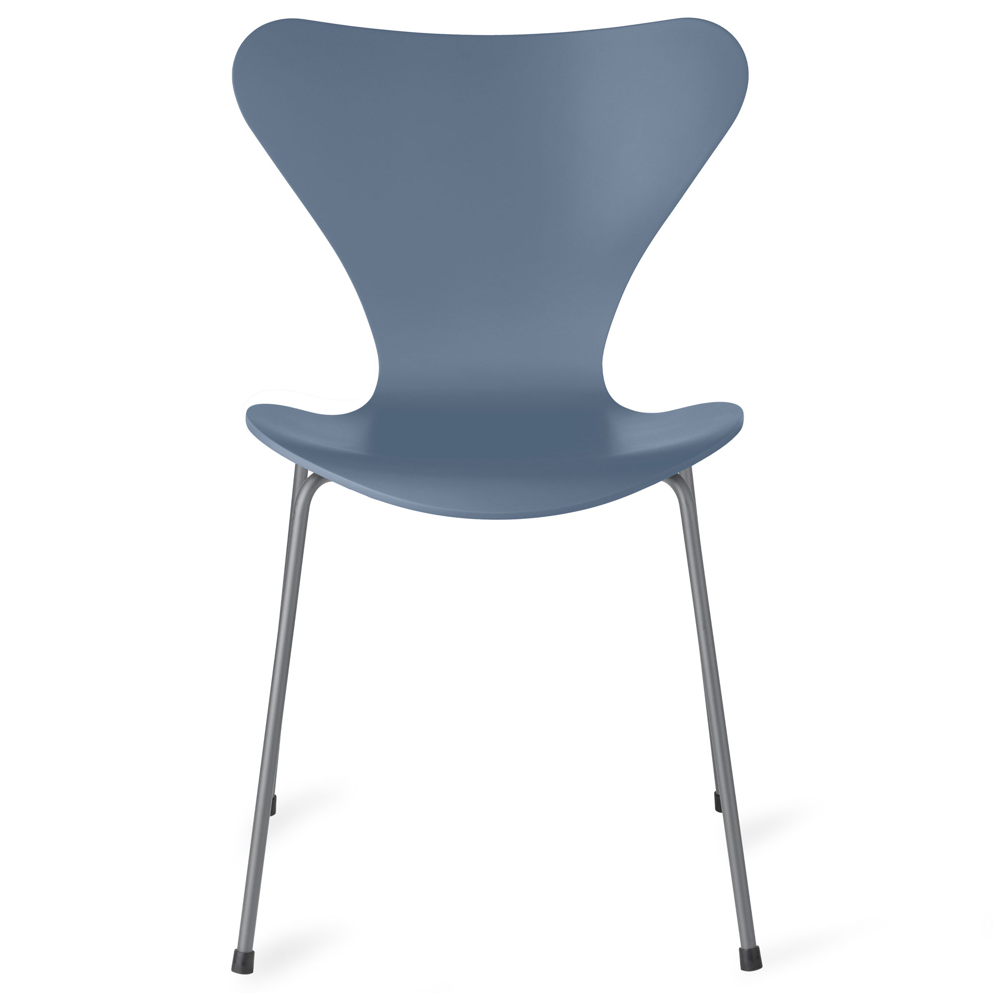 Fritz Hansen - Sjuan 3107 stol lackerad bokfanér silver grey / dusk blue - Matstolar - Arne Jacobsen - Blå - Metall/Trä | Möbler - Stolar Och Pallar - Matstolar | Möbelexperten