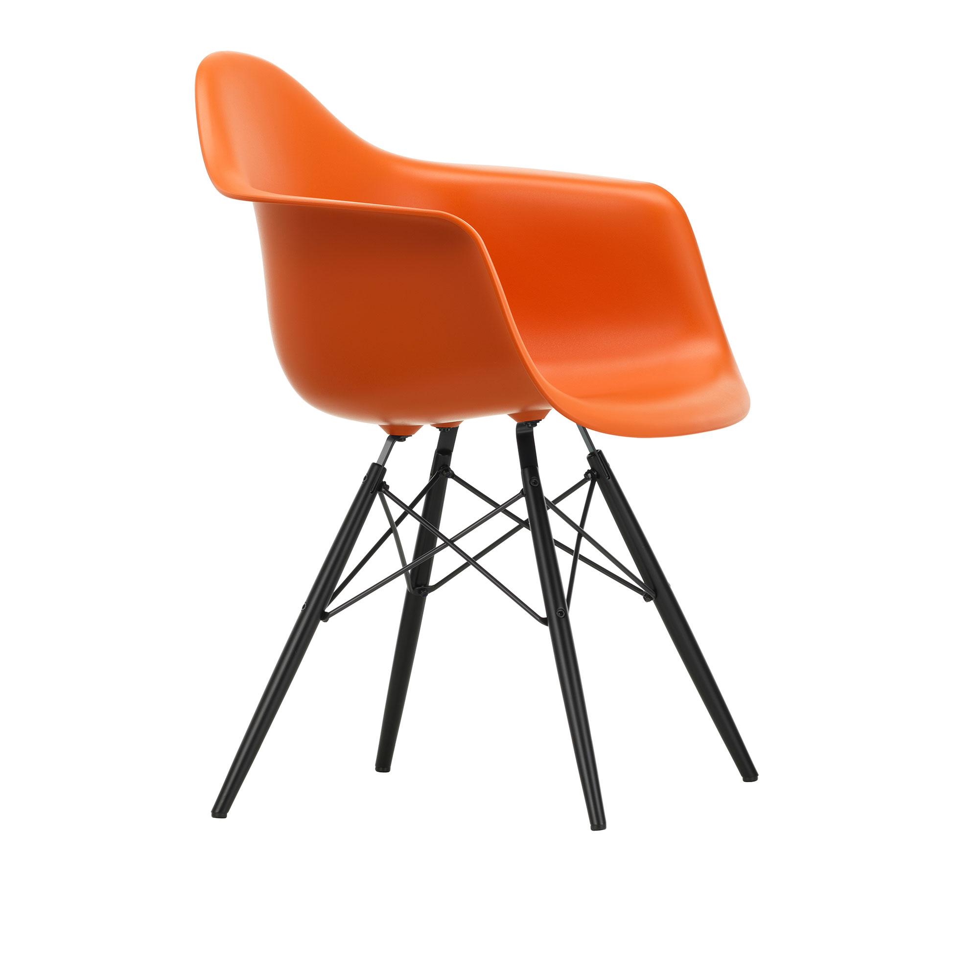 Vitra - Eames Plastic Armchair DAW - 43 Rusty Orange - Black Maple - Matstolar - Charles & Ray Eames - Orange - Metall/Trä/Plast