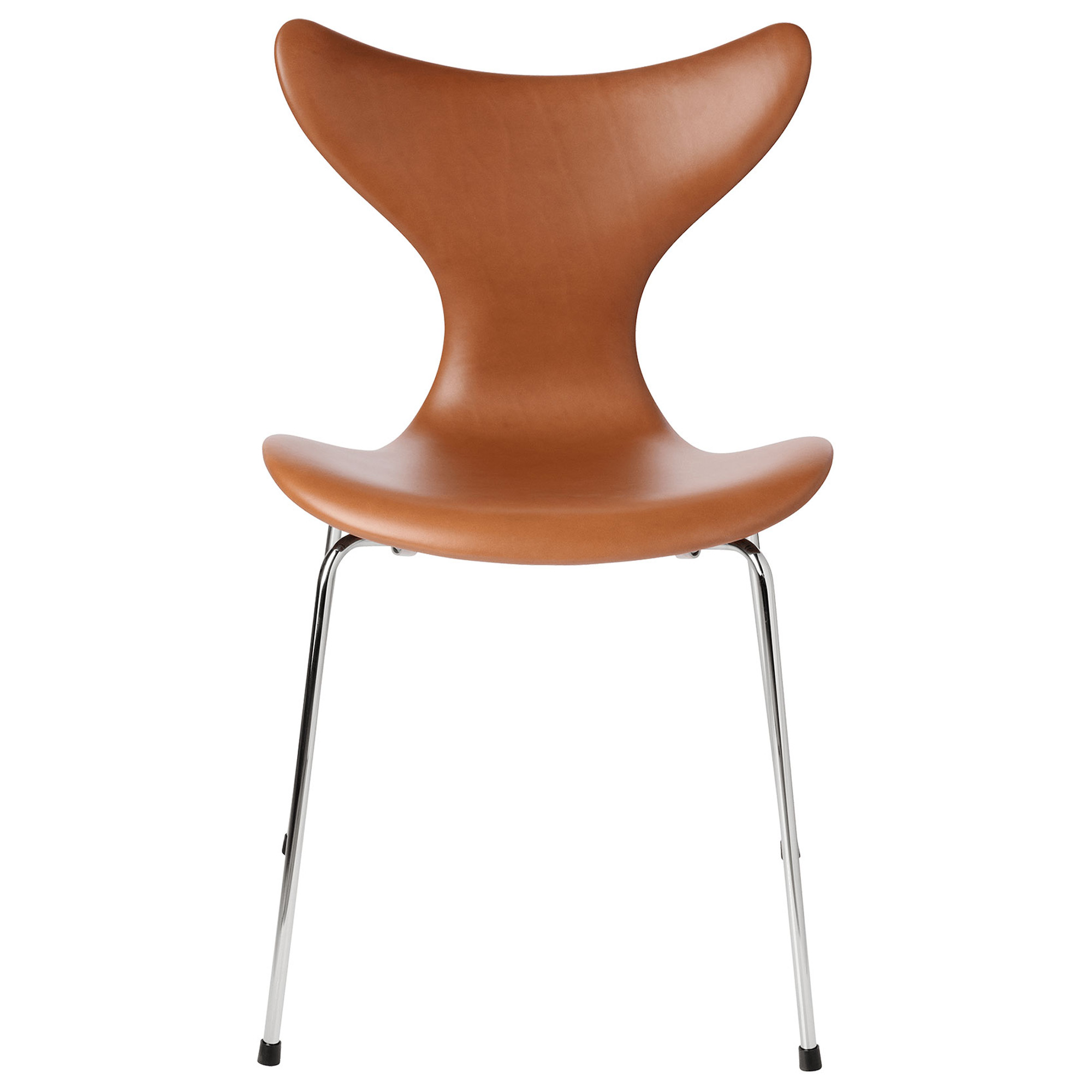 Fritz Hansen - 3108 Liljan, Läder, Grace Walnut - Matstolar - Arne Jacobsen - Brun - Läder/Metall/Trä