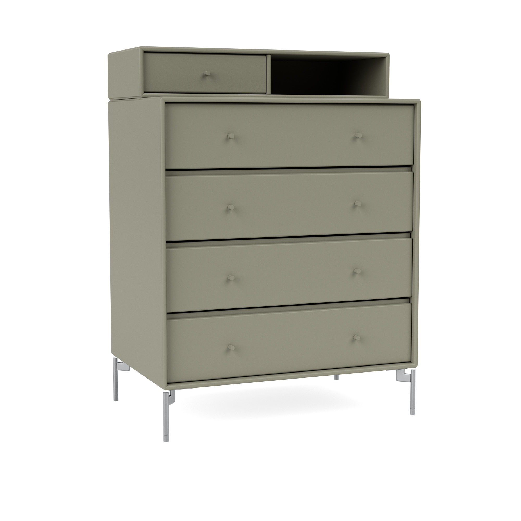 Montana - Keep Chest Of Drawers 144-Fennel Matt Chrome - Byråer - Peter J. Lassen - Grön - Trä | Möbler - Förvaring Och Hyllor - Byråer | Möbelexperten