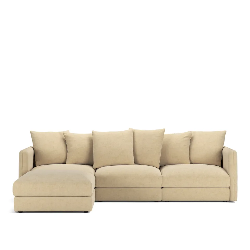 Pavarotti 3-Seater + Footstool, Fixed Cover, Cushion Variant 01, Sienna Tonal 10