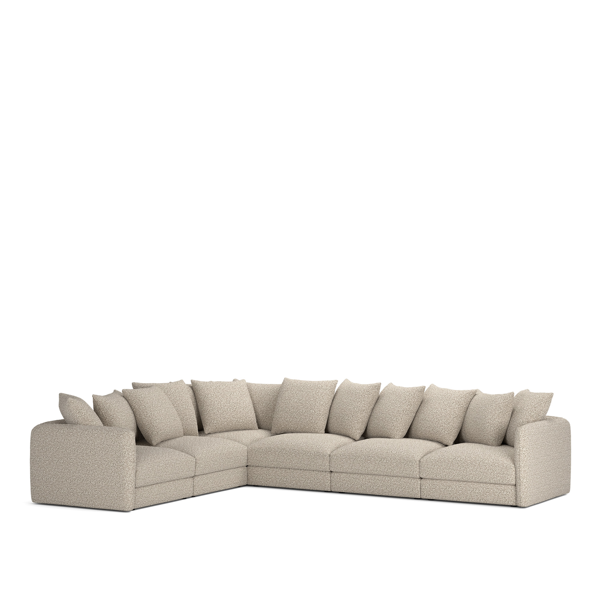 NOGA - Pavarotti 6-Seater Corner, Removable Cover, Cushion Variant 01, Vellus 03 - Soffor - Beige