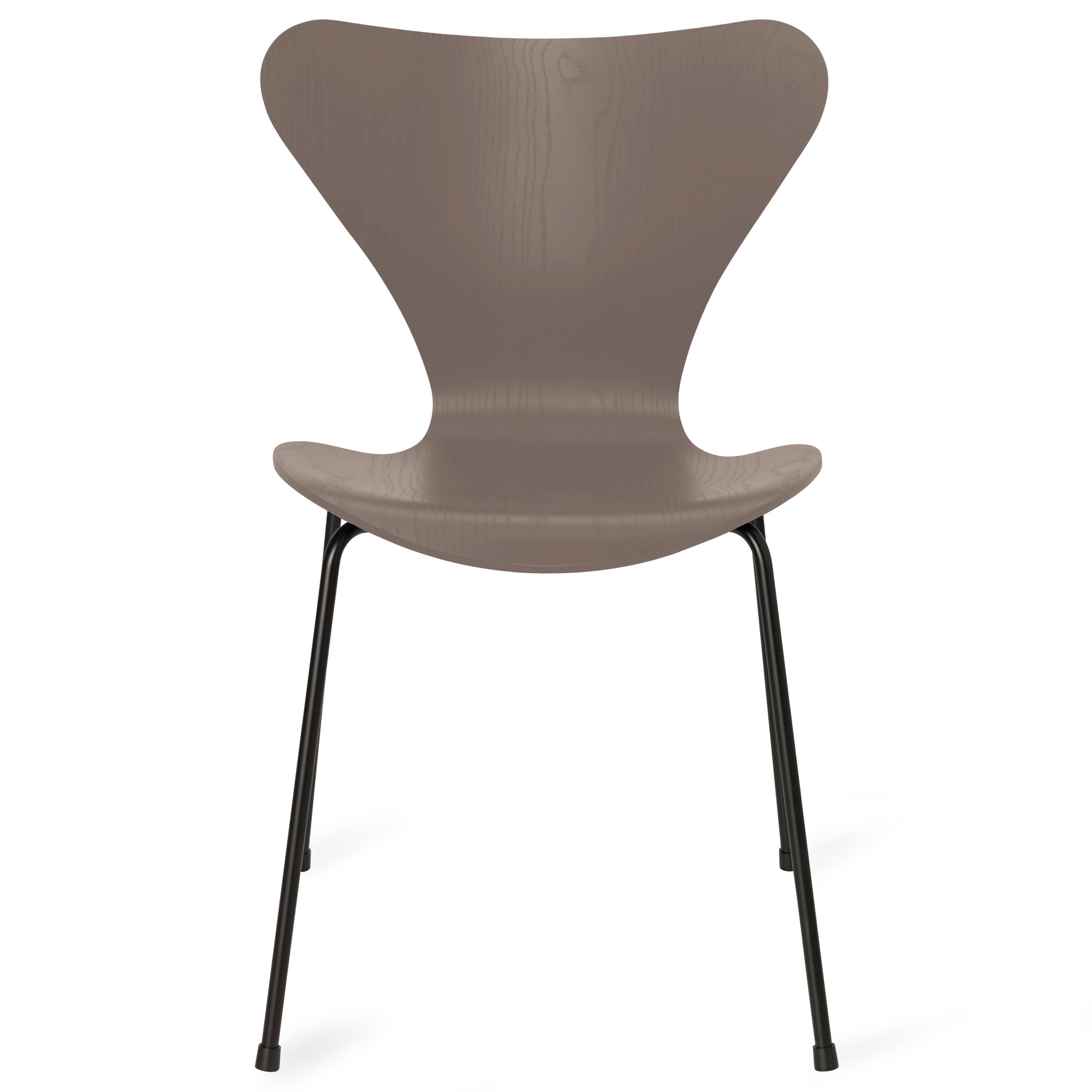 Fritz Hansen - Sjuan 3107 stol färgad askfanér black / deep clay - Matstolar - Arne Jacobsen - Beige,Grå - Metall/Trä | Möbler - Stolar Och Pallar - Matstolar | Möbelexperten
