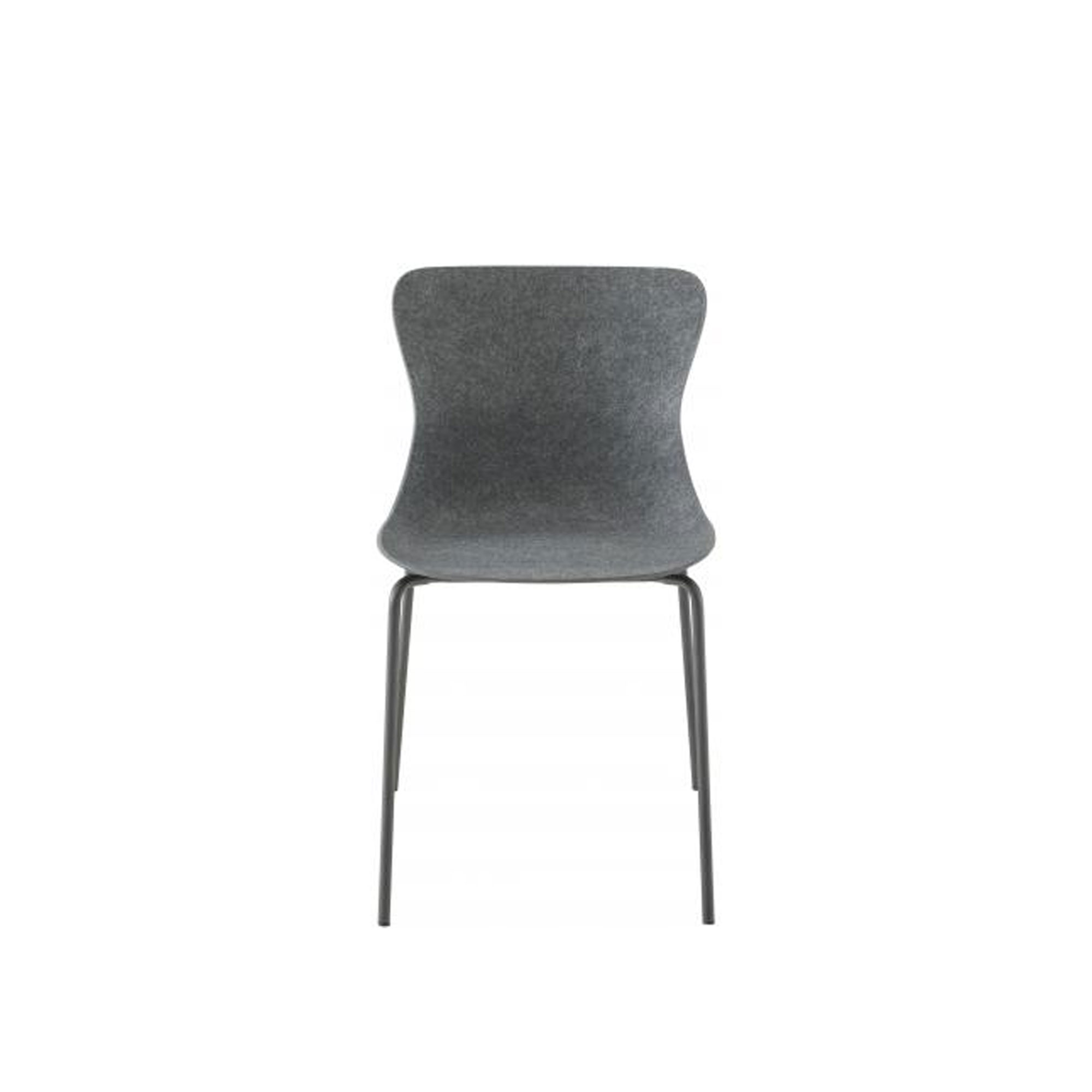 Ligne Roset - Ettoriano Chair, Anthracite Metal Base - Matstolar - Claudio Dondoli,Marco Pocci - Grå - Metall/Plast