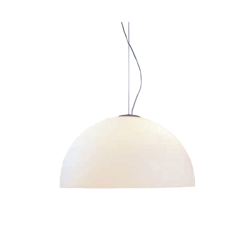 Oluce - Sonora Ceiling 411, Opal Glass, Inkl. 2x E27 Max 100W, Inkl. Kabel 240 cm - Pendellampor - designer_vico_magistretti - Vit