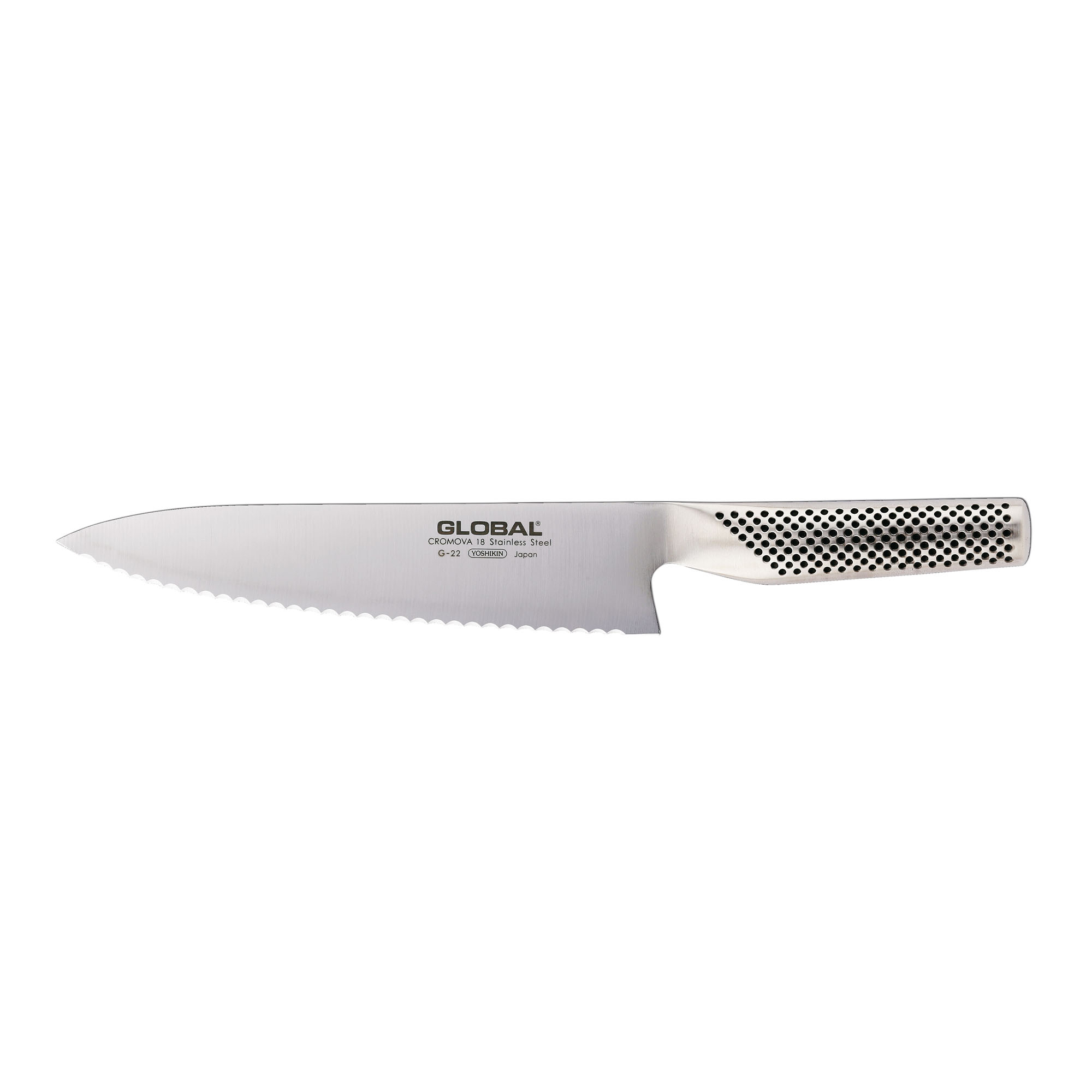 G-22R brødkniv 20 cm tagget rustfritt stål