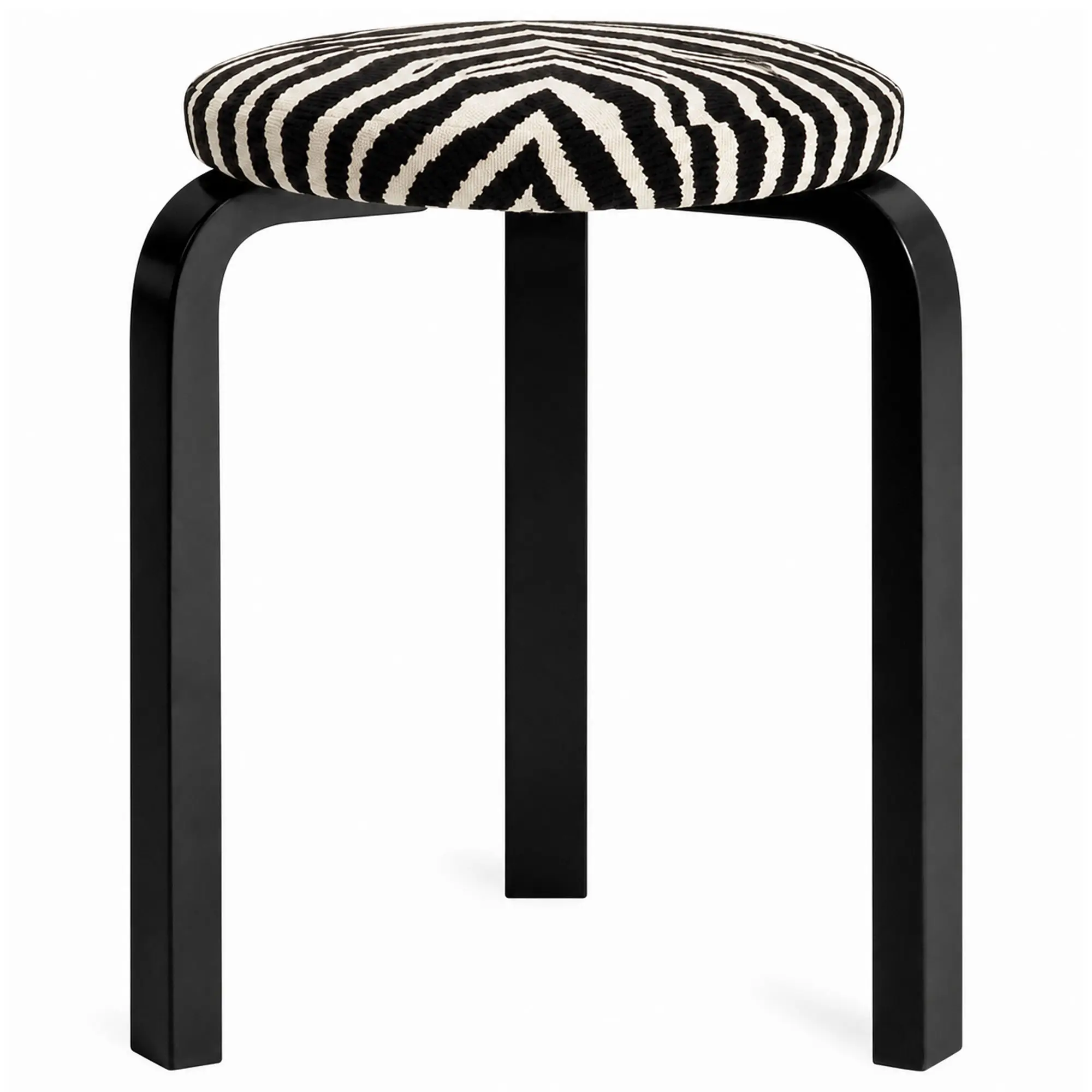 Stool 60 sittpall svartlackad björk / svart zebra