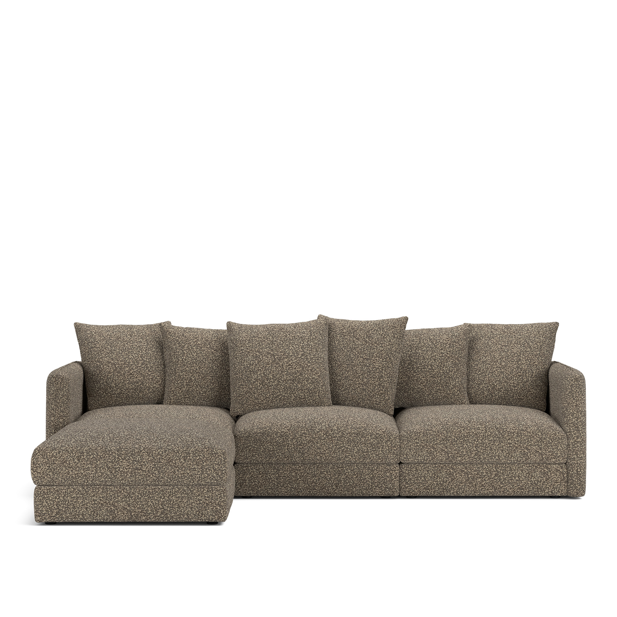 NOGA - Pavarotti 3-Seater + Footstool, Fixed Cover, Cushion Variant 01, Vellus 02 - Soffor - Brun