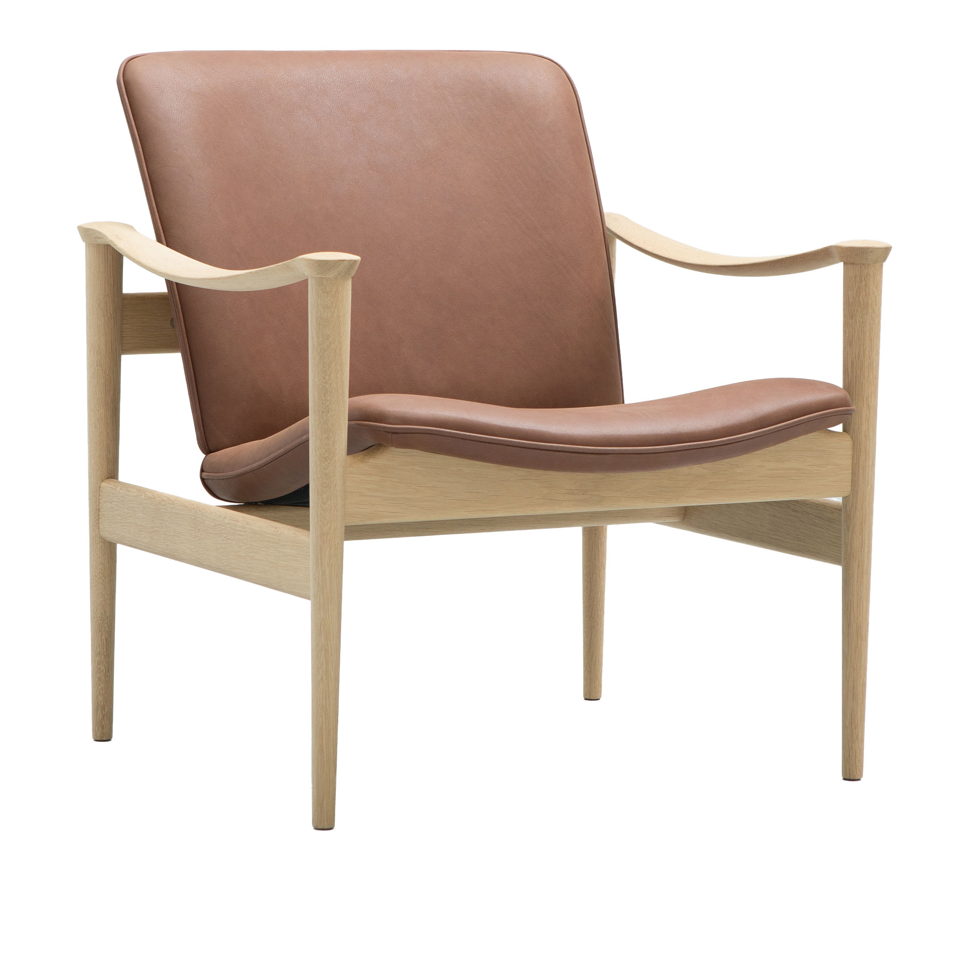 LK Hjelle - Modell 711 White Oiled Oak Leather Hemsen Nubuck Brown - Fåtöljer - Fredrik Andreas Kayser - Trä | Möbler - Fåtöljer Och Puffar - Fåtöljer | Möbelexperten