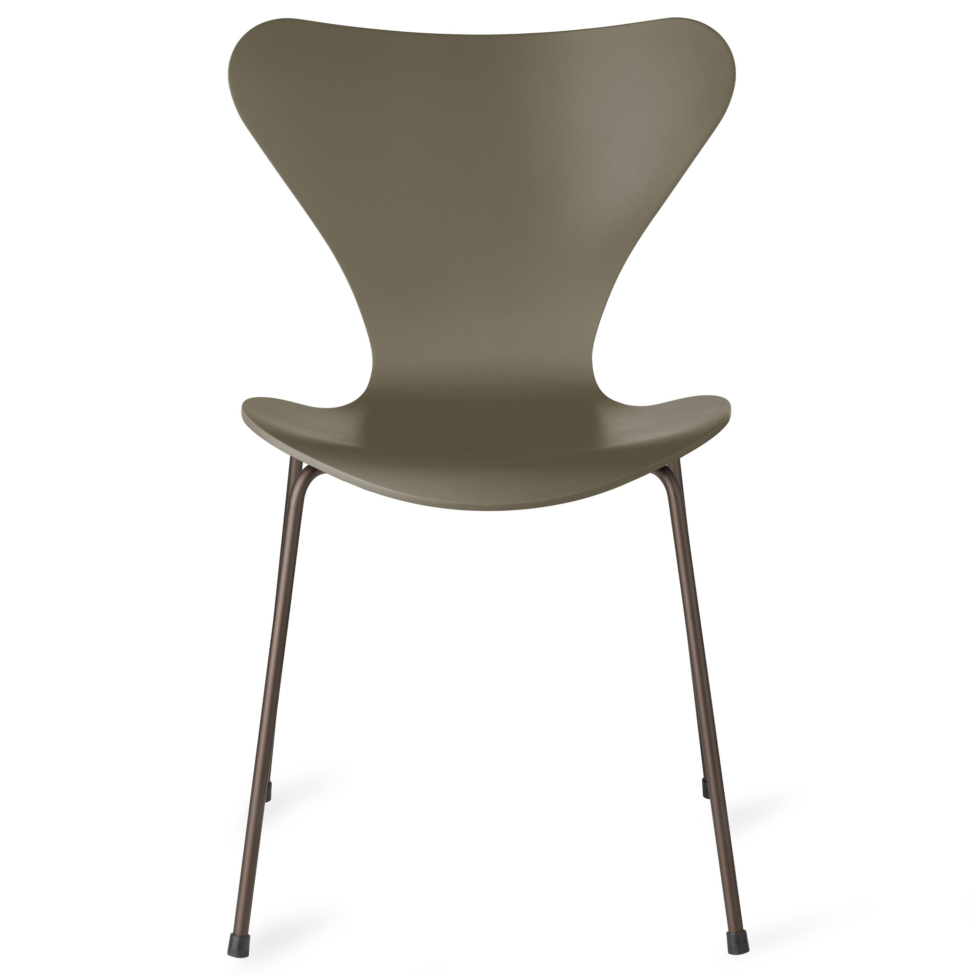 Fritz Hansen - Sjuan 3107 stol lackerad bokfanér brown bronze / olive green - Matstolar - Arne Jacobsen - Grön - Metall/Trä | Möbler - Stolar Och Pallar - Matstolar | Möbelexperten