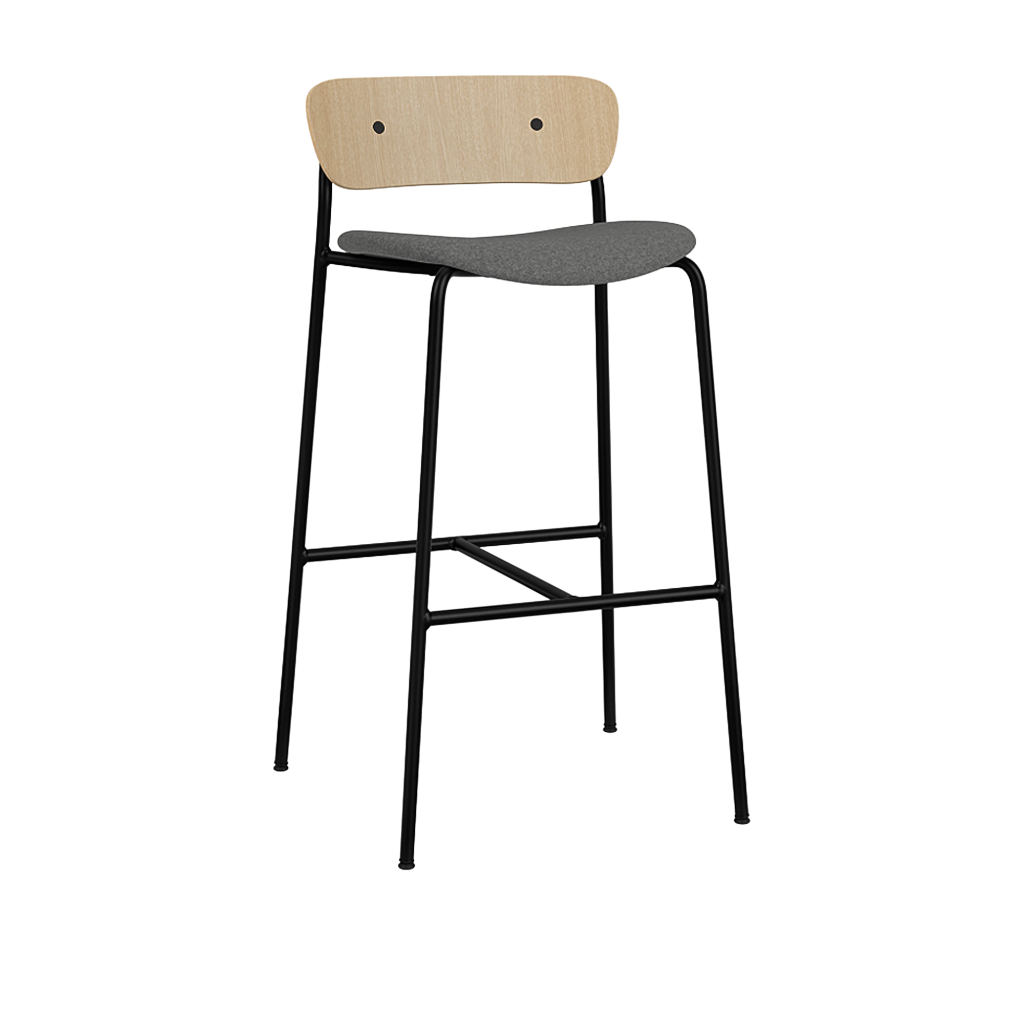 &Tradition - Pavilion AV10 - Lacquered Oak - Fabric cat.2 - Divina Melange 3 170 - Barstolar & barpallar - Anderssen & Voll - Metall/Trä