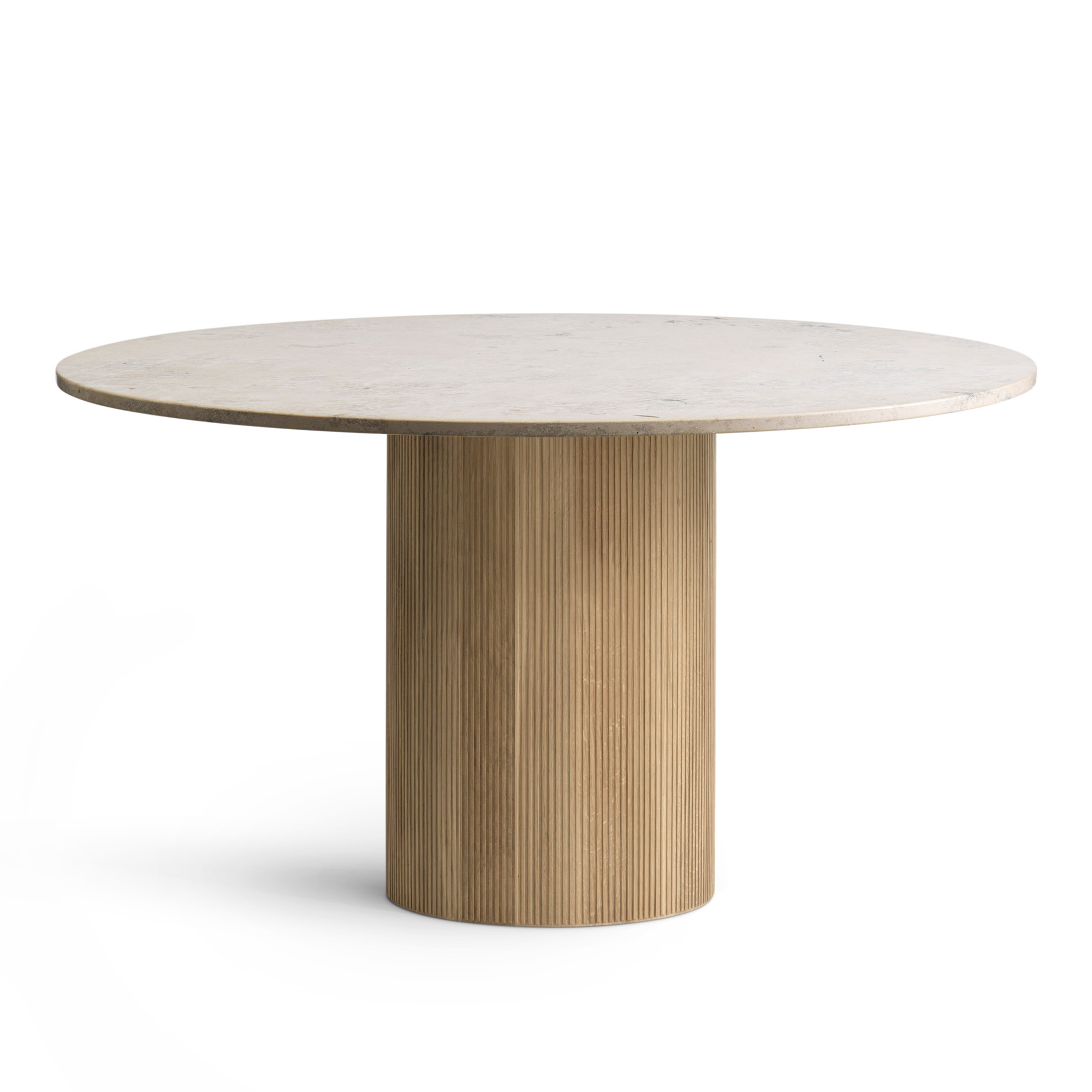 vipp - vipp494 cabin runt matbord ø130cm ljus ek med jura grau blau skiva - matbord - grå