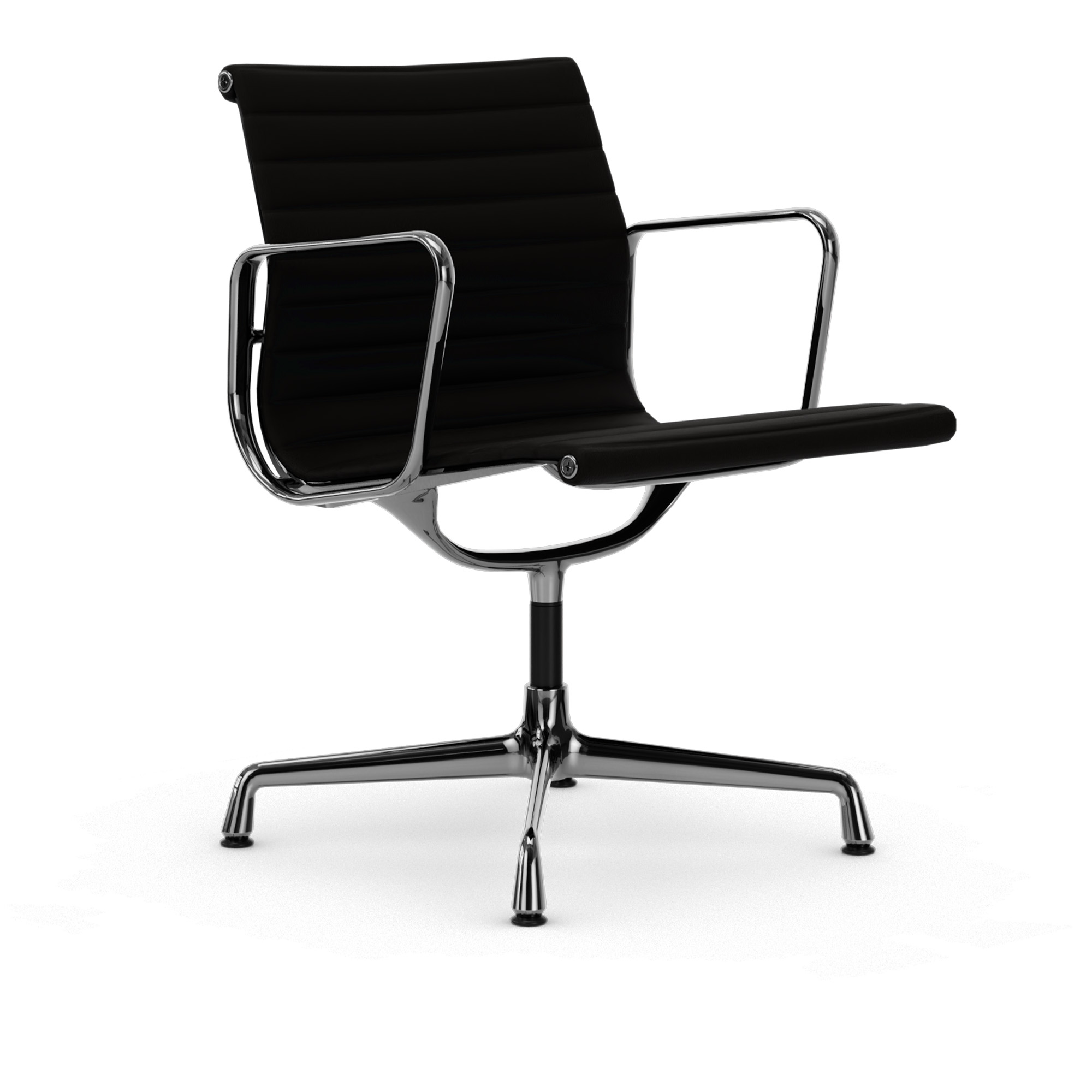 Vitra - EA 108 Chrome Leather Premium Chocolate 68 - Kontorsstolar - Charles & Ray Eames - Läder/Metall | Möbler - Stolar Och Pallar - Kontorsstolar | Möbelexperten