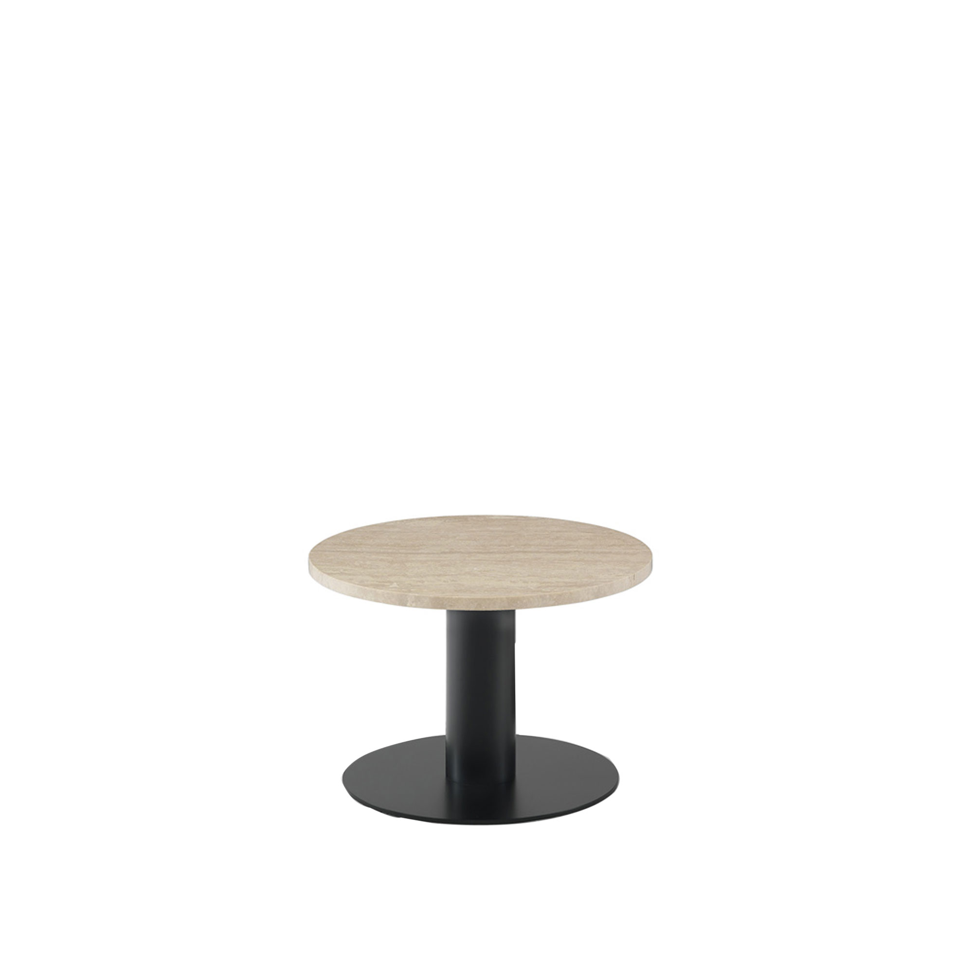 Arflex - Goya Small Table Ø 50 x 34 cm - Travertino Romano - Småbord & sidobord - Beige - Metall/Sten
