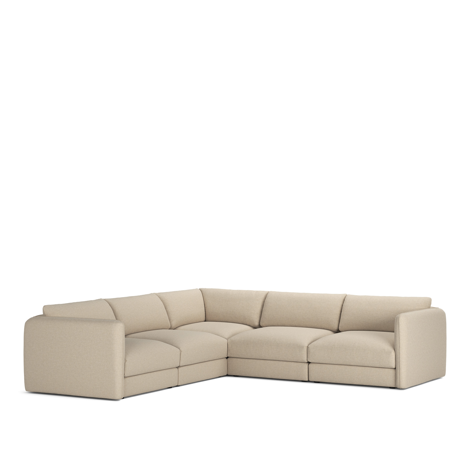 NOGA - Pavarotti 5-Seater Corner, Fixed Cover, Cushion Variant 03, Lario 107 - Soffor - Beige