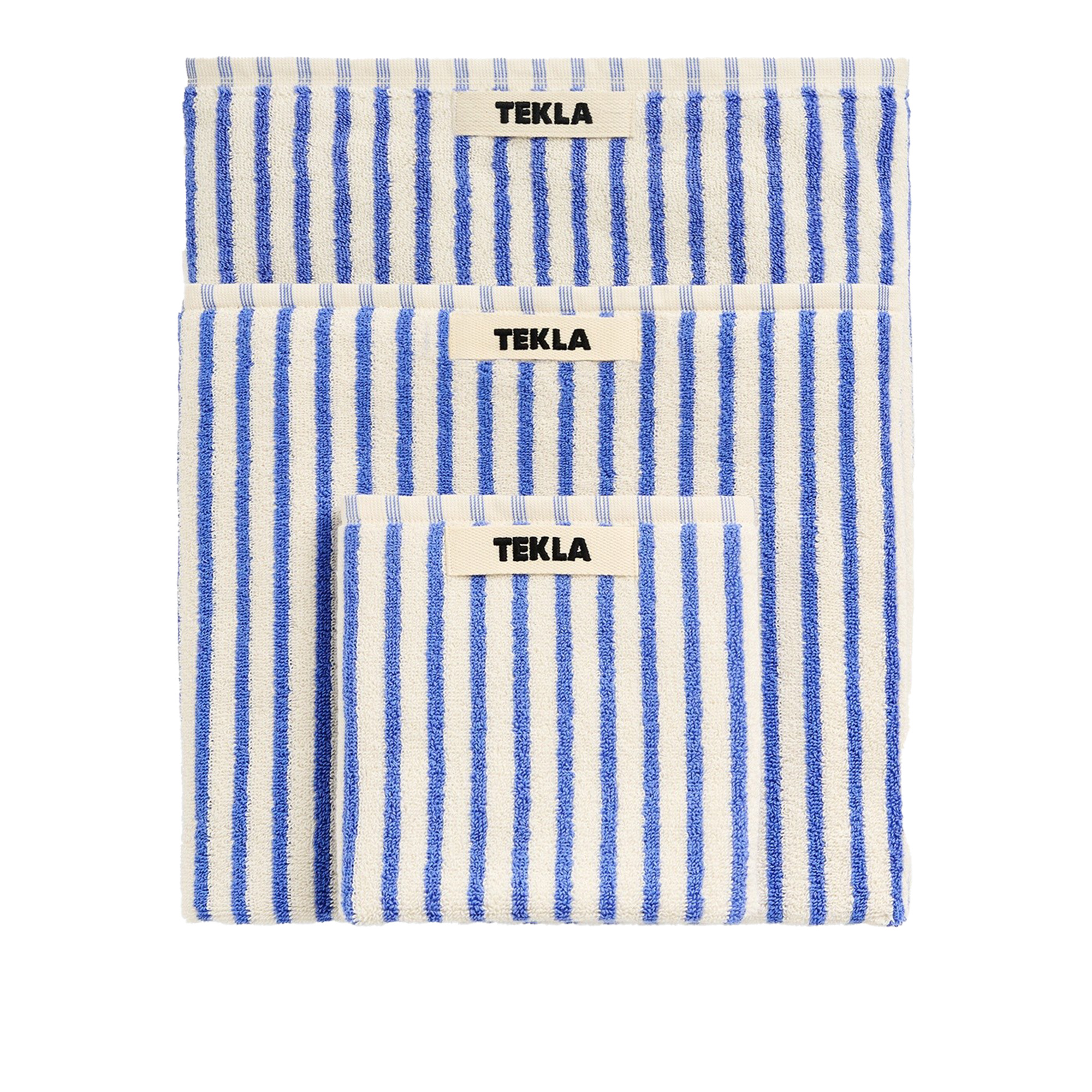 Tekla - Terry handduk coastal blue stripes handduk 50x90cm - Handdukar och badlakan - Vit,Blå | Textilier - Badrumstextilier - Handdukar Och Badlakan | Möbelexperten