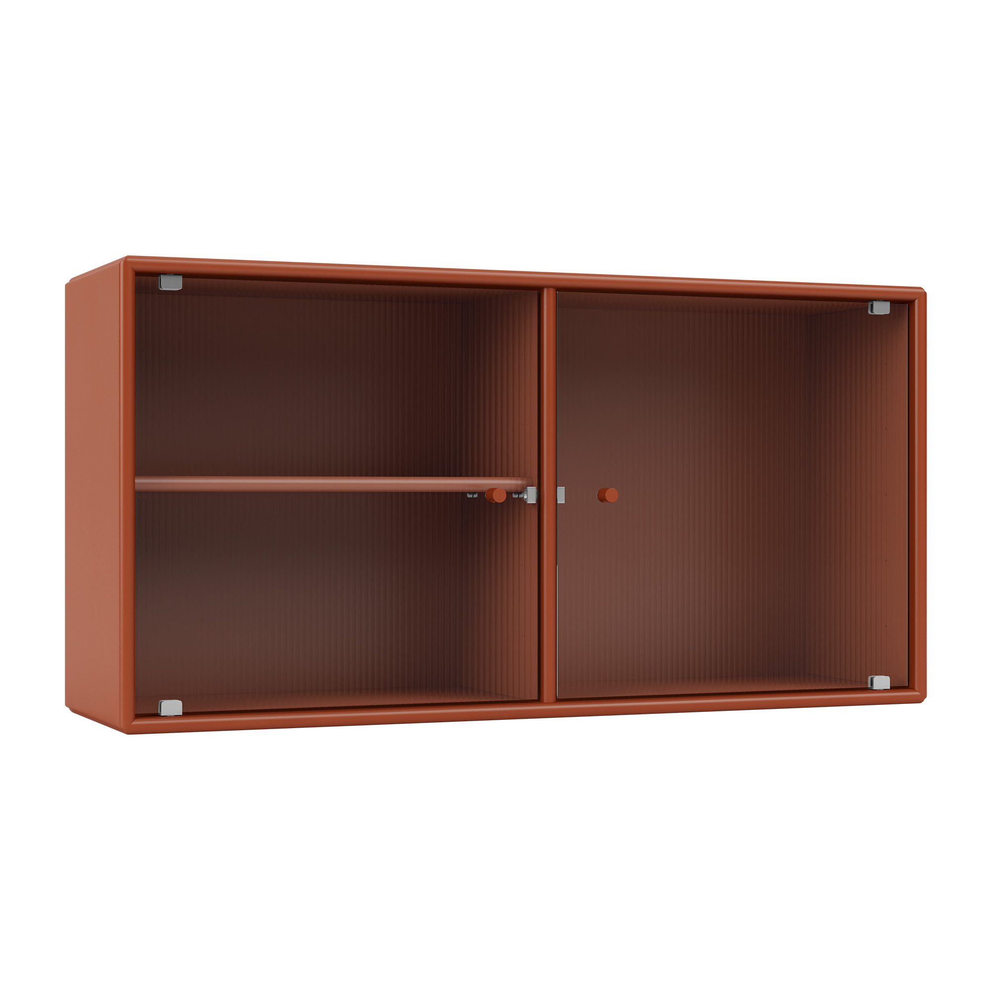 montana - ripple i vitrine cabinet 162-hokkaido 04 suspension rails - skåp och vitrinskåp - peter j. lassen - röd - glas/trä